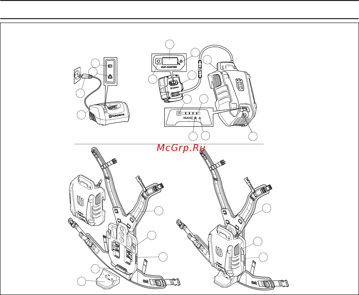 Husqvarna 36В 15.6Ач Li-Ion (BLi550X 9670931-01) Инструкция по эксплуатации онлайн [104/188] 509461