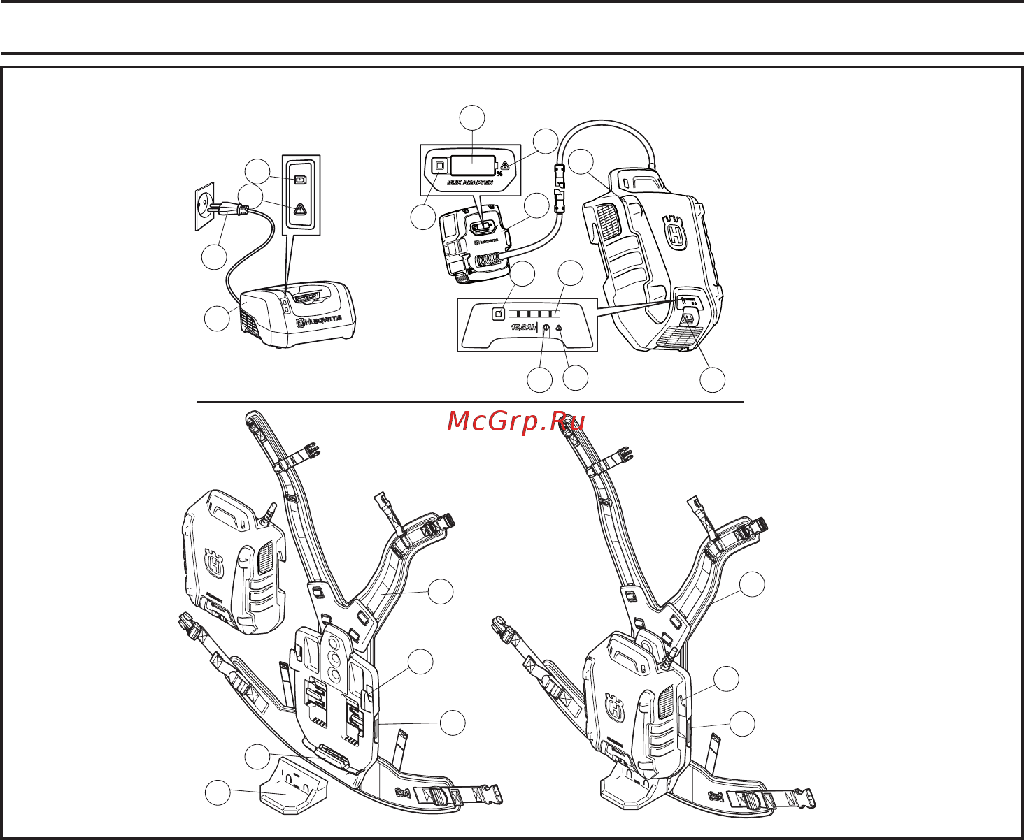 Husqvarna 36В 15.6Ач Li-Ion (BLi550X 9670931-01) Инструкция по эксплуатации онлайн [164/188] 509461