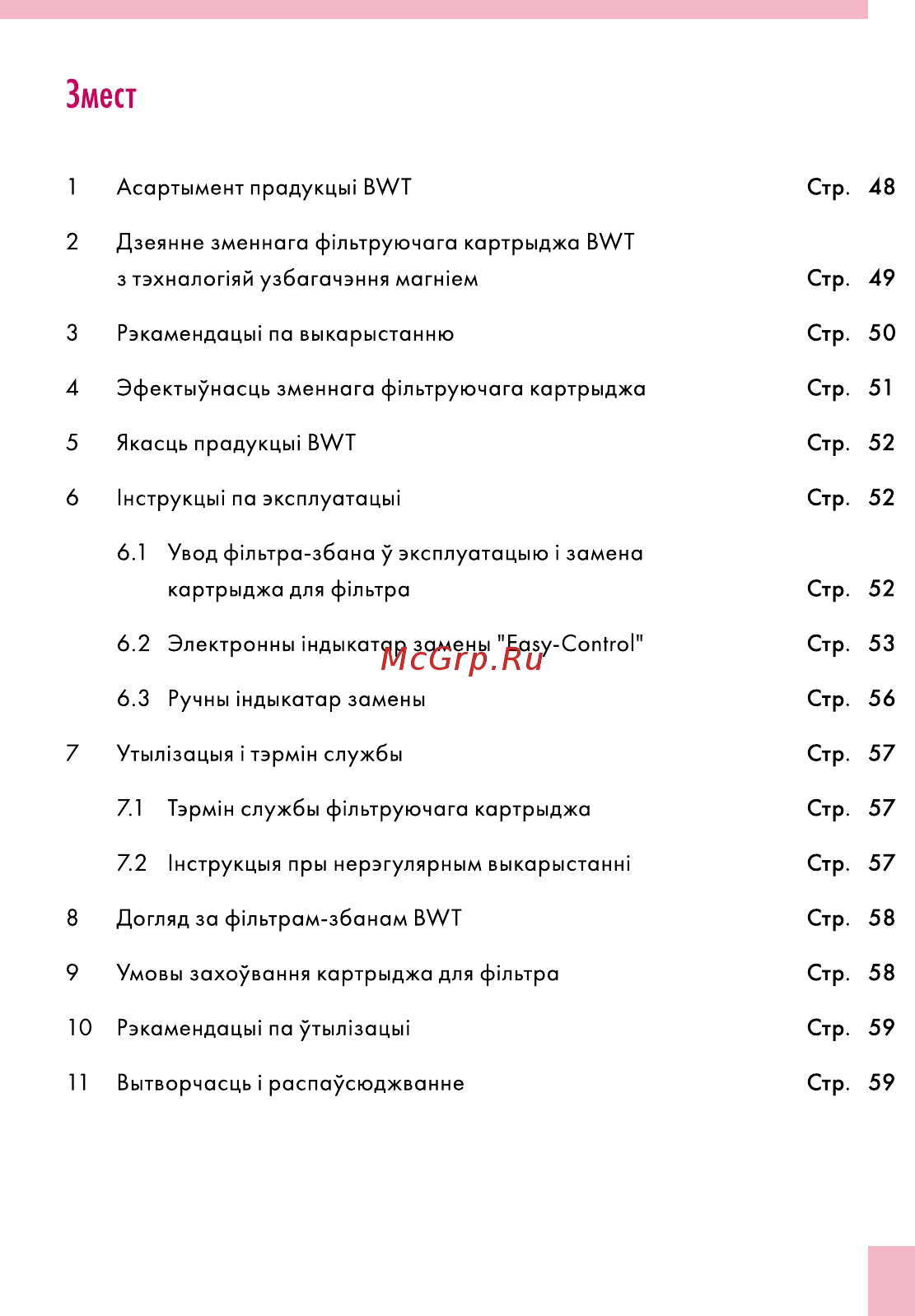 BWT Пингвин черничный смузи В25МР00 Инструкция по эксплуатации онлайн [47/60] 867173
