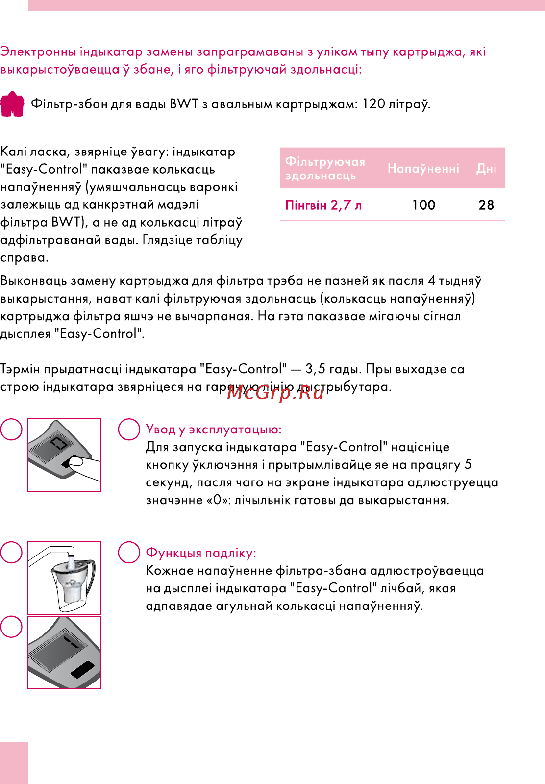 BWT Пингвин черничный смузи В25МР00 Инструкция по эксплуатации онлайн [54/60] 867173