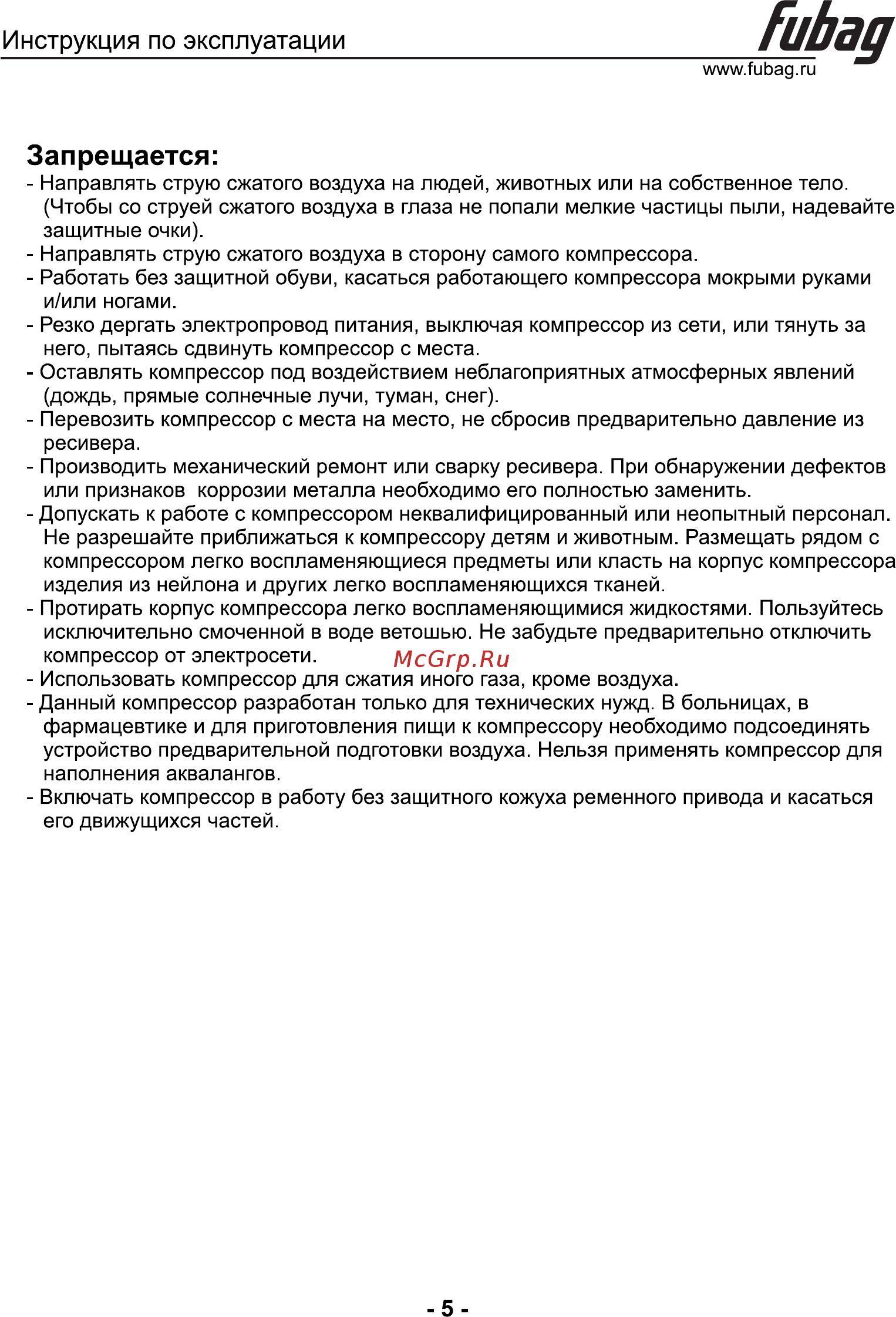 Fubag VB 4000B/100 CM3 61431377 [6/11] Страница 5