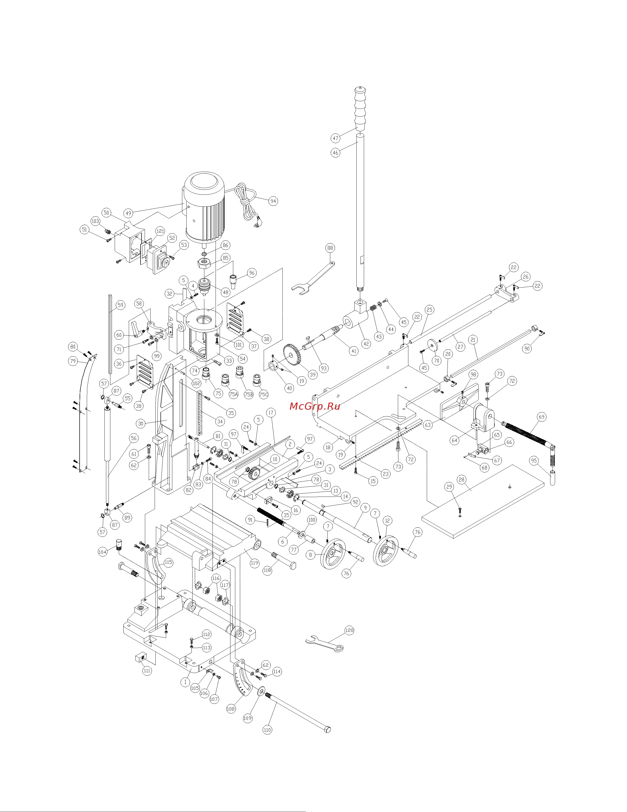 POWERMATIC 719T [8/16] Деталировка для долбежно пазовального станка 719t