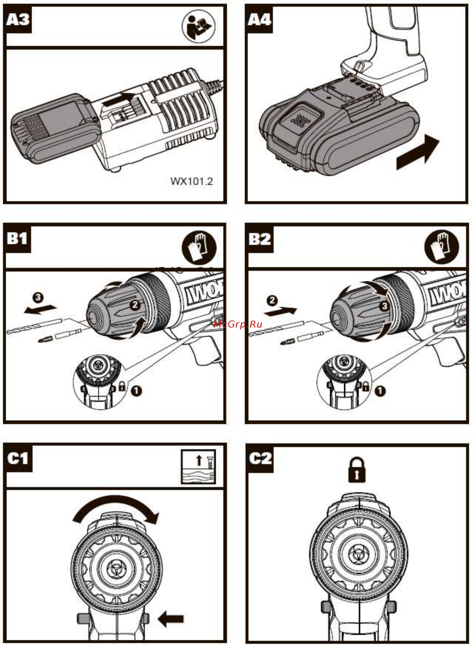Worx WX101.2 Инструкция по эксплуатации онлайн [3/13] 510138