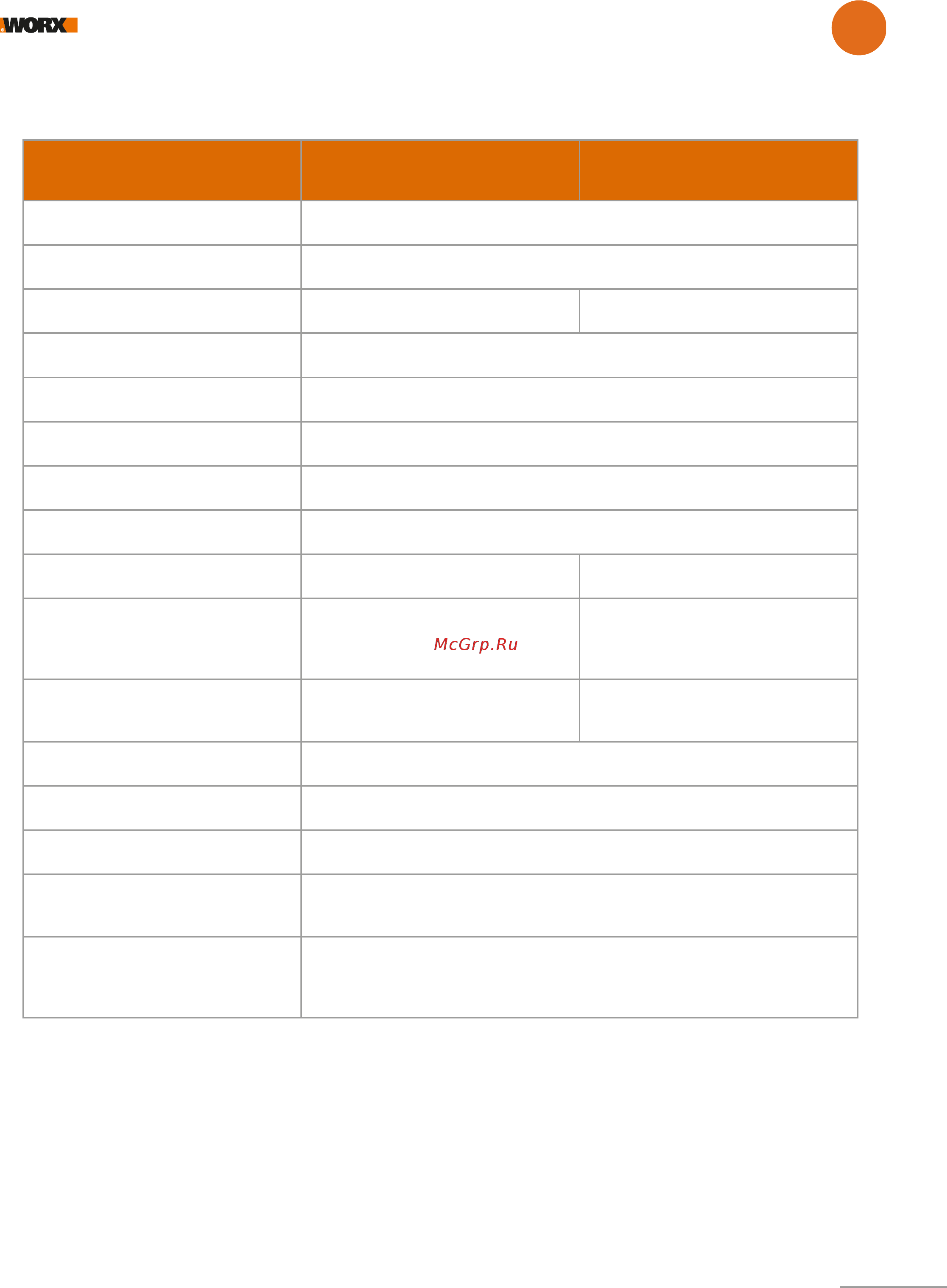 Worx Landroid WR142E [38/38] Технические данные
