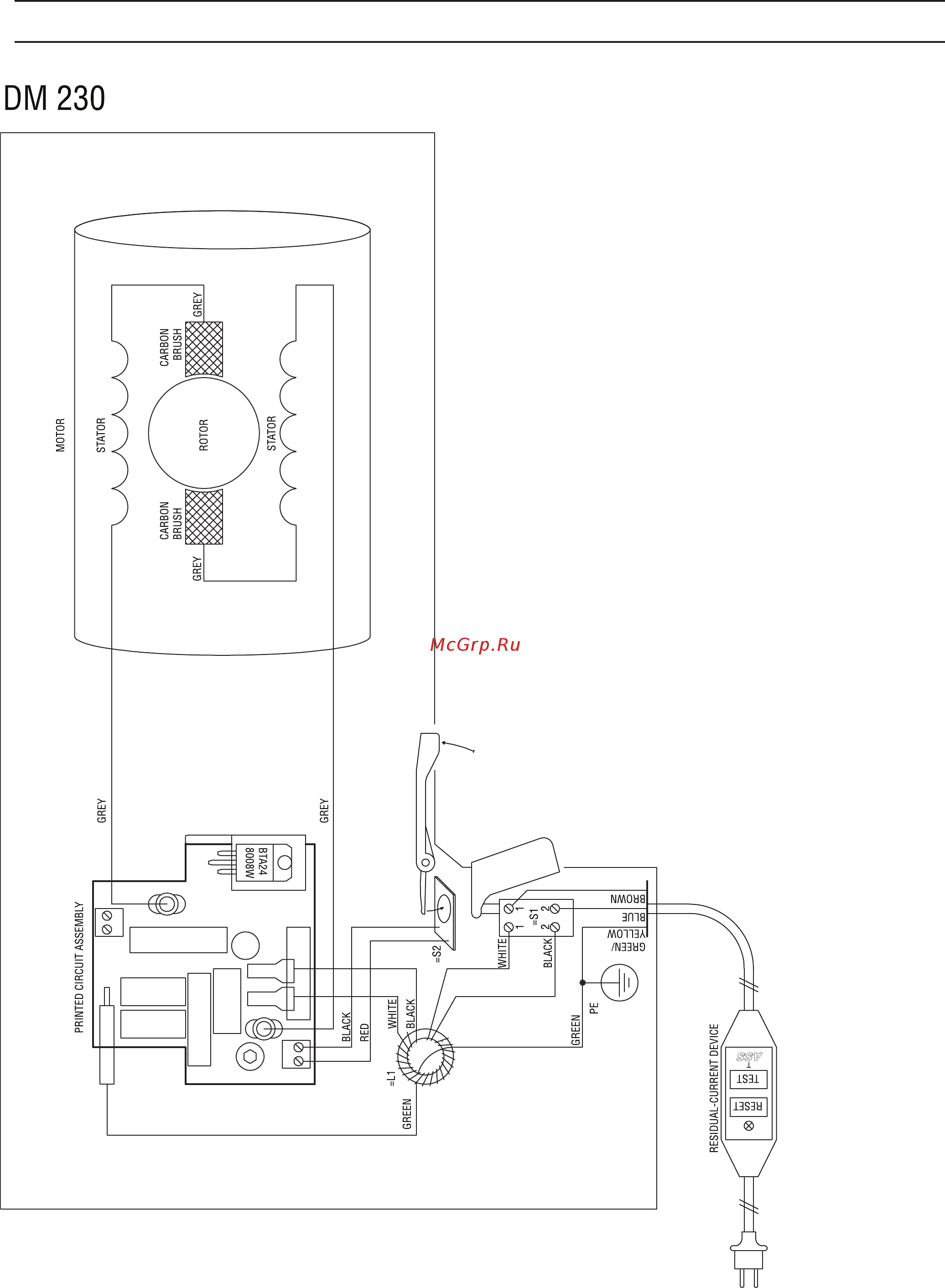 Husqvarna DMS 230 (9684110-01) [18/20] Схема электропроводки