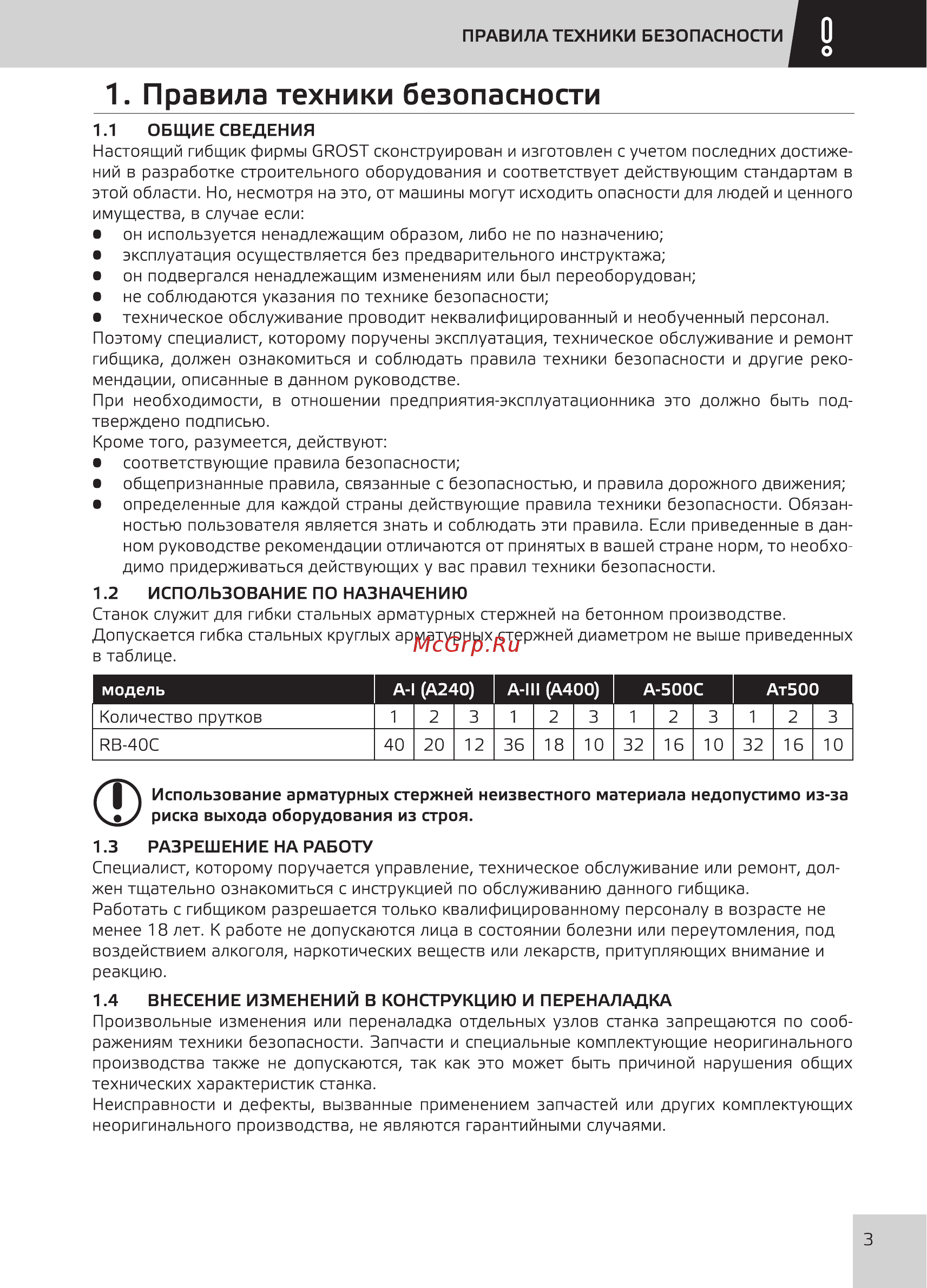 Grost RB-40С (117025) [4/17] Правила техники безопасности