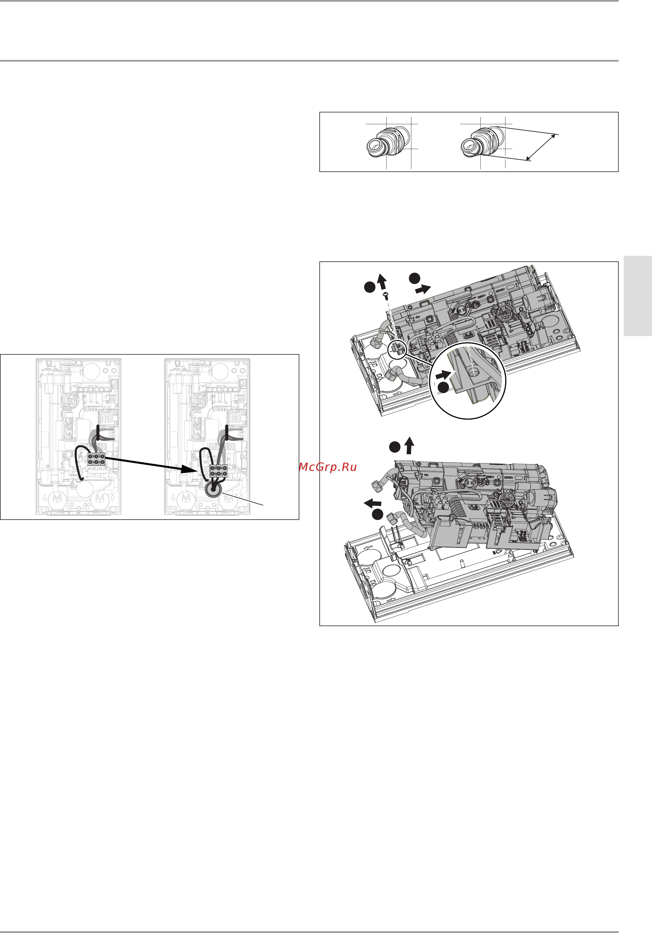 Stiebel Eltron DCE-X 6/8  238158 [15/21] Нижнее электроподключение при скрытом монтаже с коротким кабелем питания