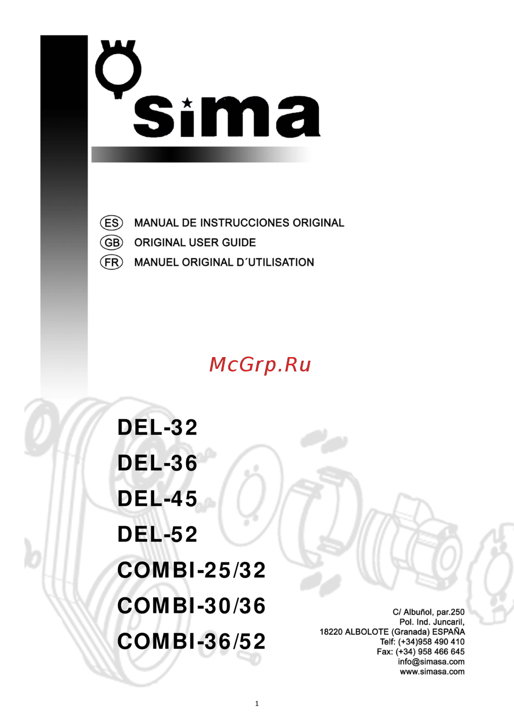 Sima SIMA DEL-52 (092195.2) Инструкция по эксплуатации