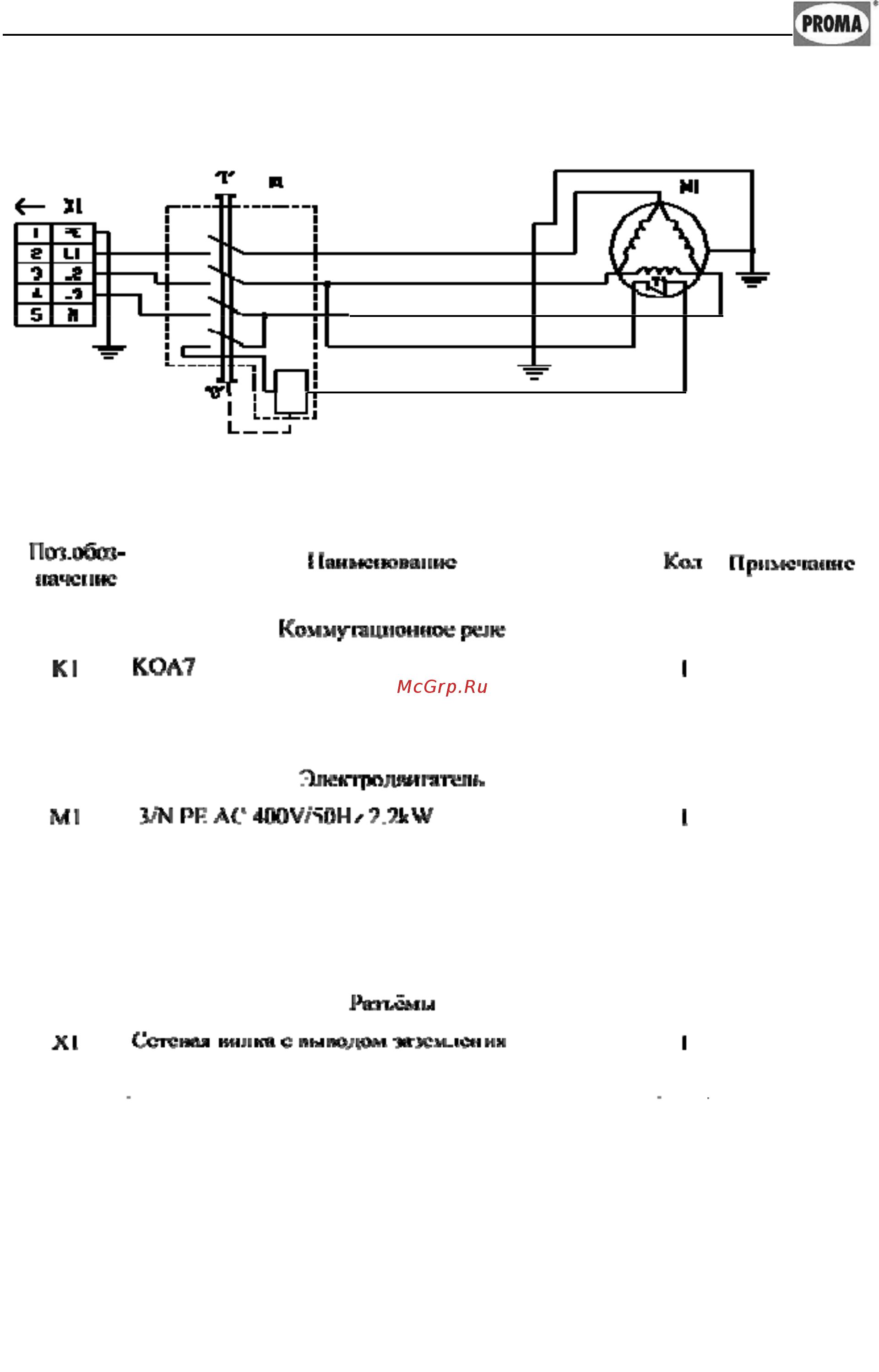 Proma PKS-255L (25002325) [12/25] Электрооборудование