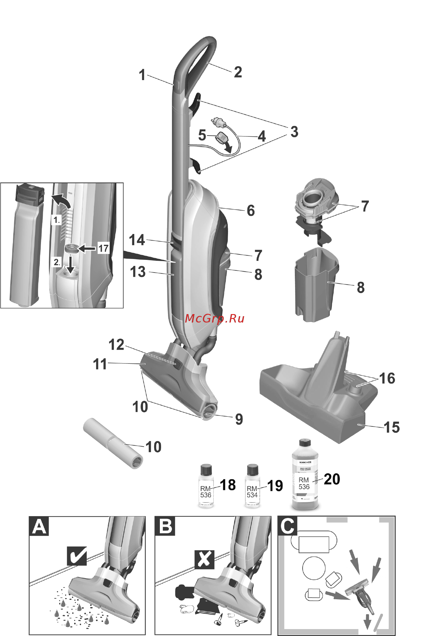 Karcher FC 5 *EU 1.055-400.0 Инструкция по эксплуатации онлайн [4/14] 512035