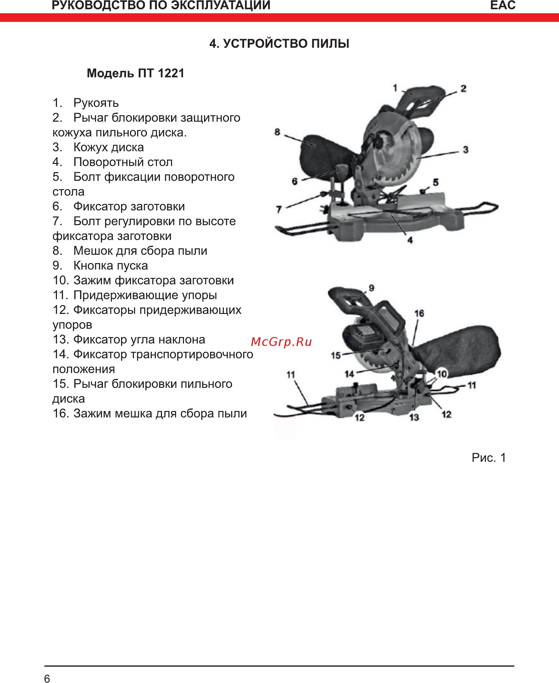 Elitech ПТ 1825КУ Инструкция по эксплуатации онлайн [6/19] 512963