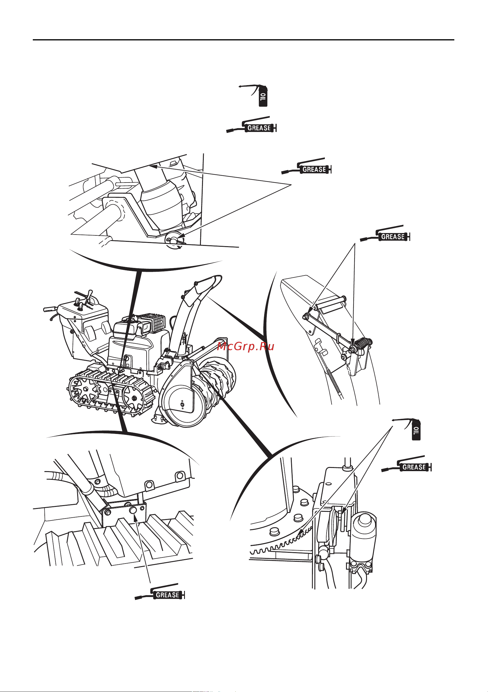 Honda HSM1380IK1ETD [104/130] Нанесите масло или смазку на указанные ниже элементы для их смазки и защиты от коррозии