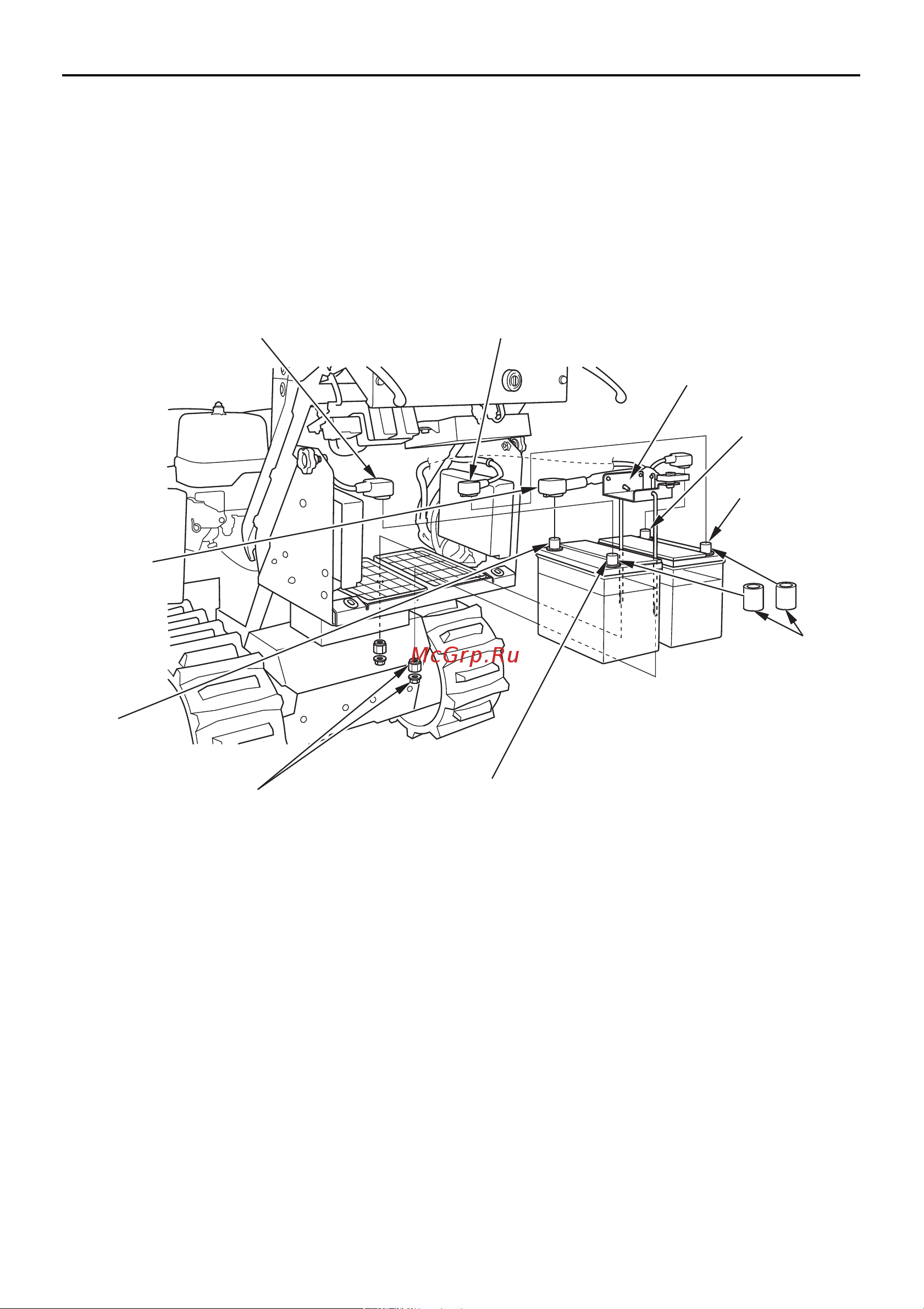 Honda HSM1380IK1ETD [97/130] Отсоедините отрицательный кабель от отрицательного выводного штыря батареи а и наденьте на штырь защитную втулку 4 отсоедините положительный кабель от положительного выводного штыря батареи в и наденьте на штырь защитную втулку 5 ослабьте гайки крепежной пластины аккумуляторной батареи 6 снимите клемму с отрицательного выводного штыря батареи в затем снимите клемму с положительного выводного штыря батареи а