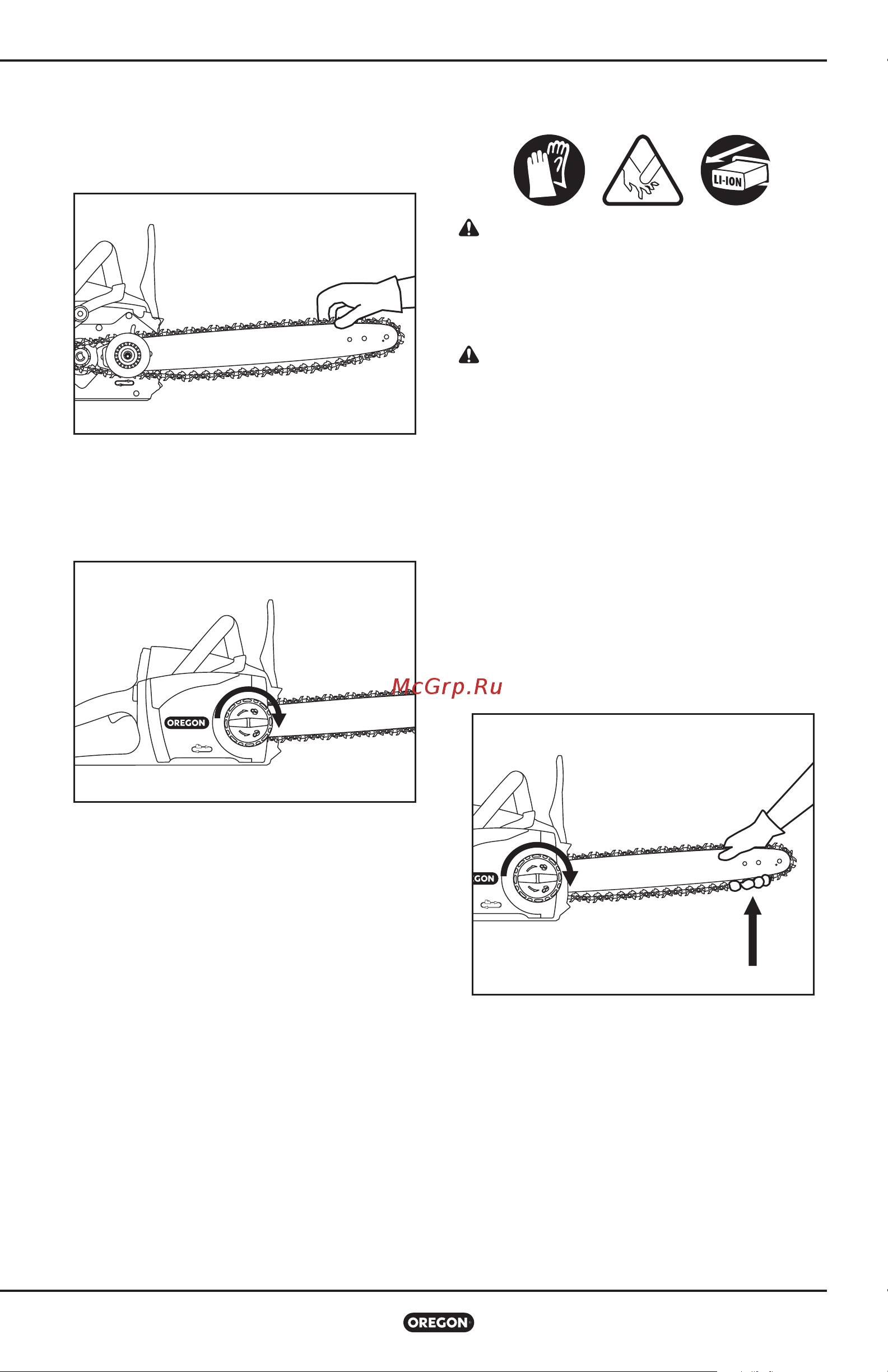Oregon 609468 CS300 [22/692] Tensioning the saw chain