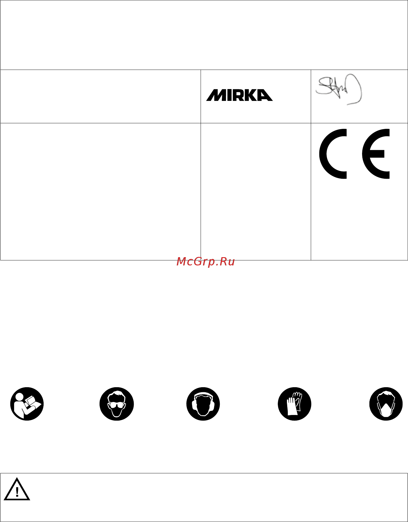 Mirka DEOS 383CV [14/188] Важно