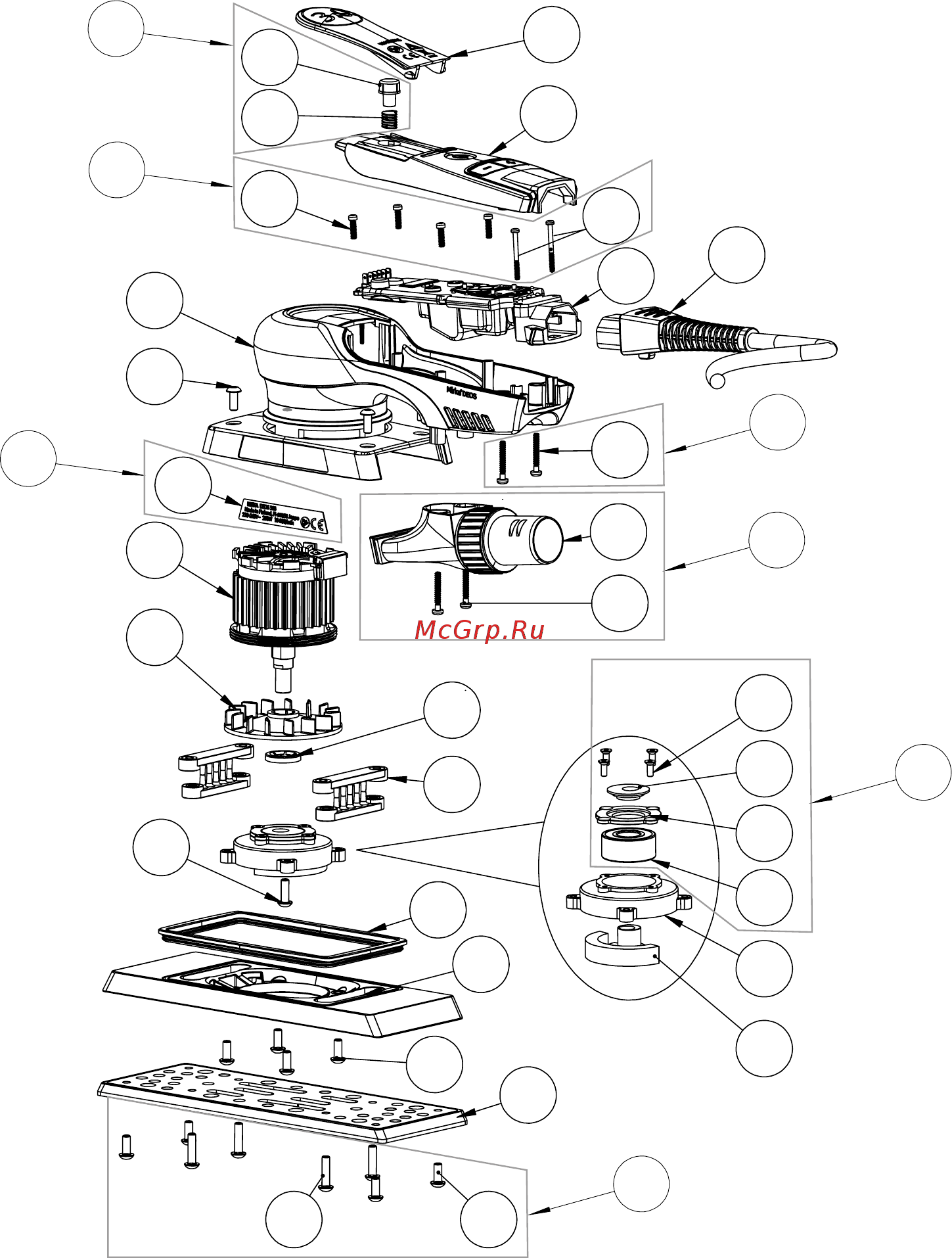 Mirka DEOS383CV MID3830201 [4/188] Exploded view