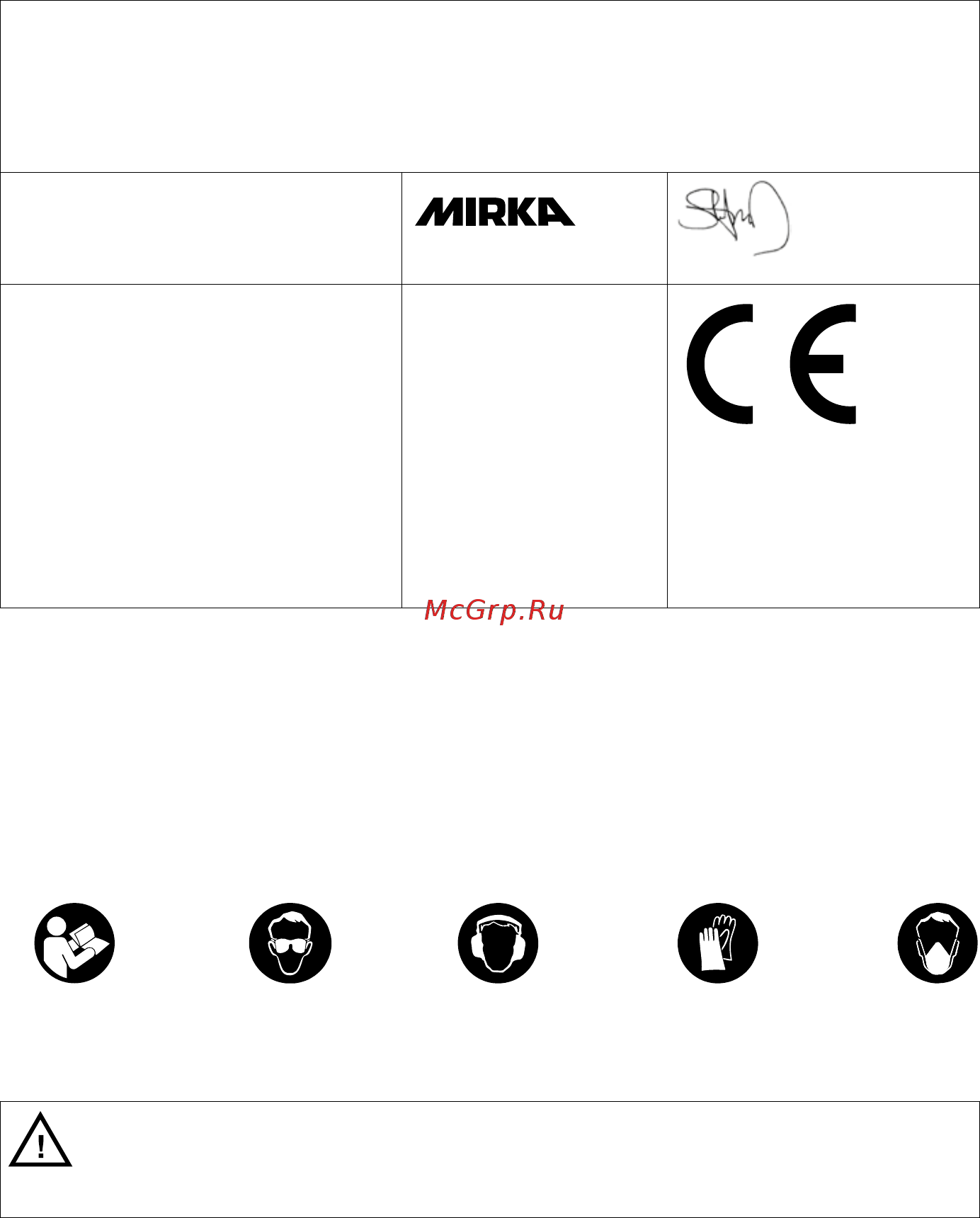 Mirka DEOS 383CV [50/188] Declaración de conformidad