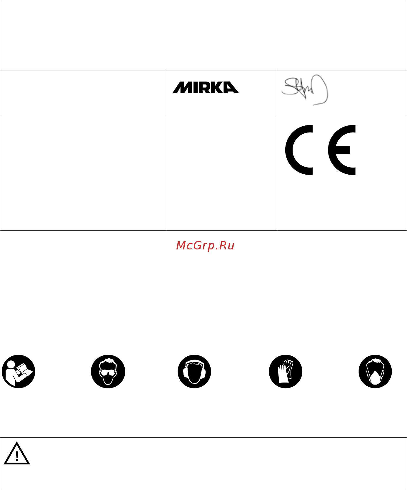 Mirka DEOS 383CV [62/188] Lue ja noudata