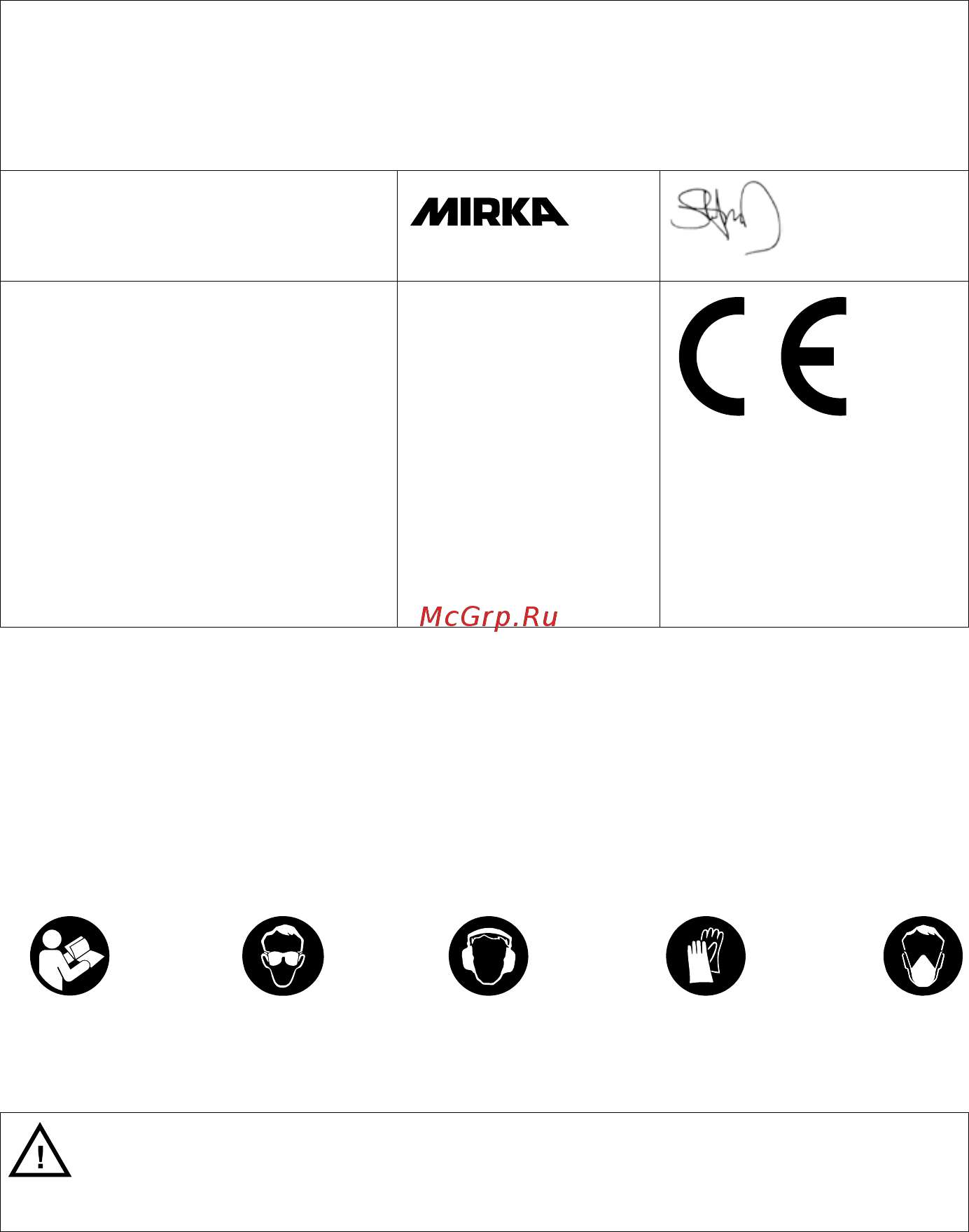 Mirka DEOS 383CV [68/188] Déclaration de conformité
