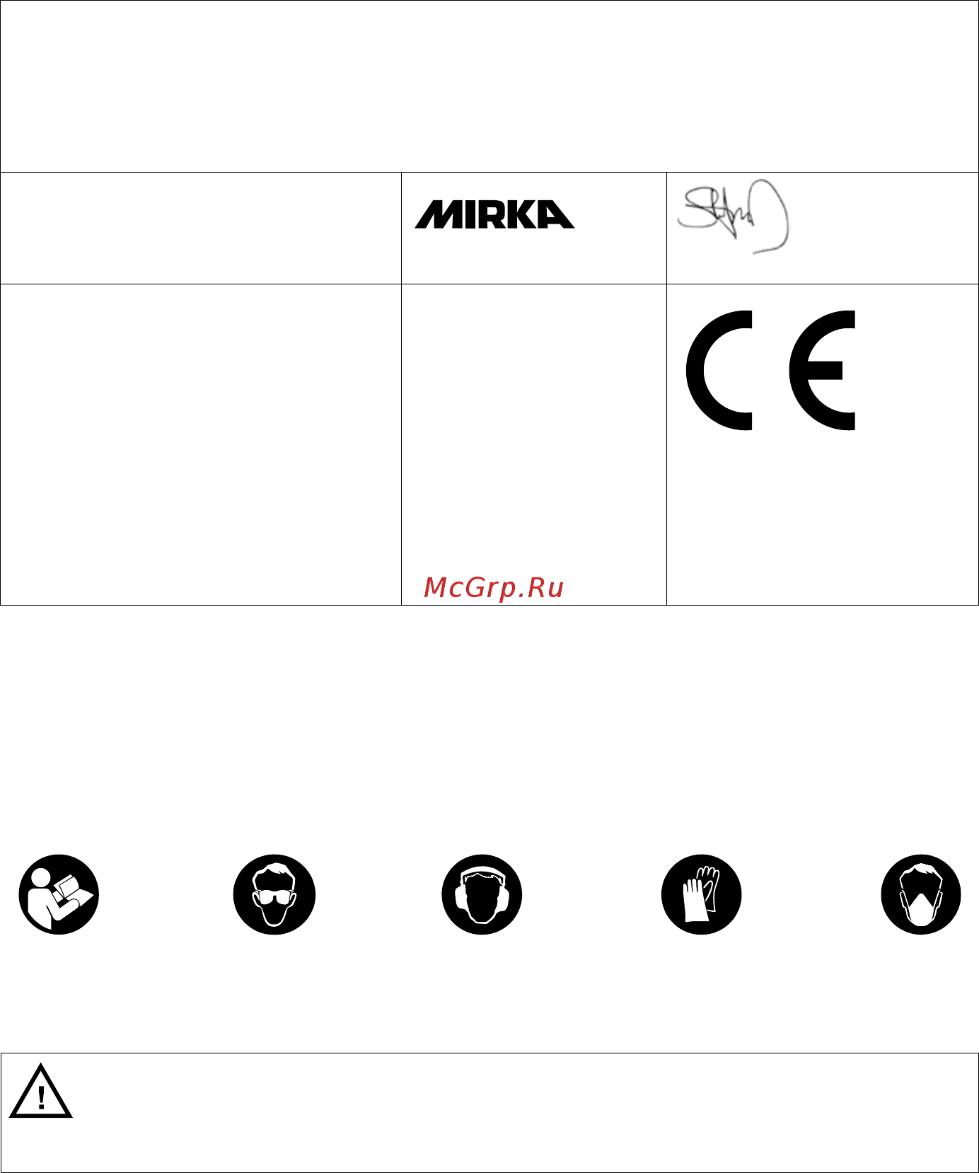 Mirka DEOS 383CV [86/188] Dichiarazione di conformità