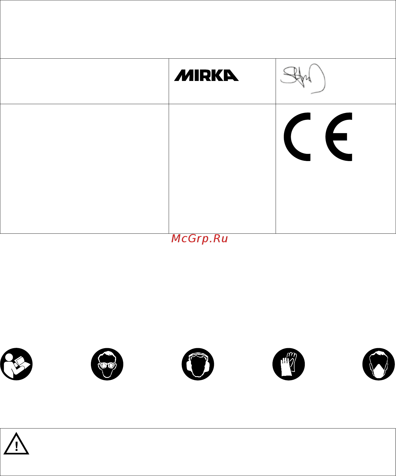 Mirka DEROS650CV без блока питания MID652022 [152/232] Les og overhold følgende