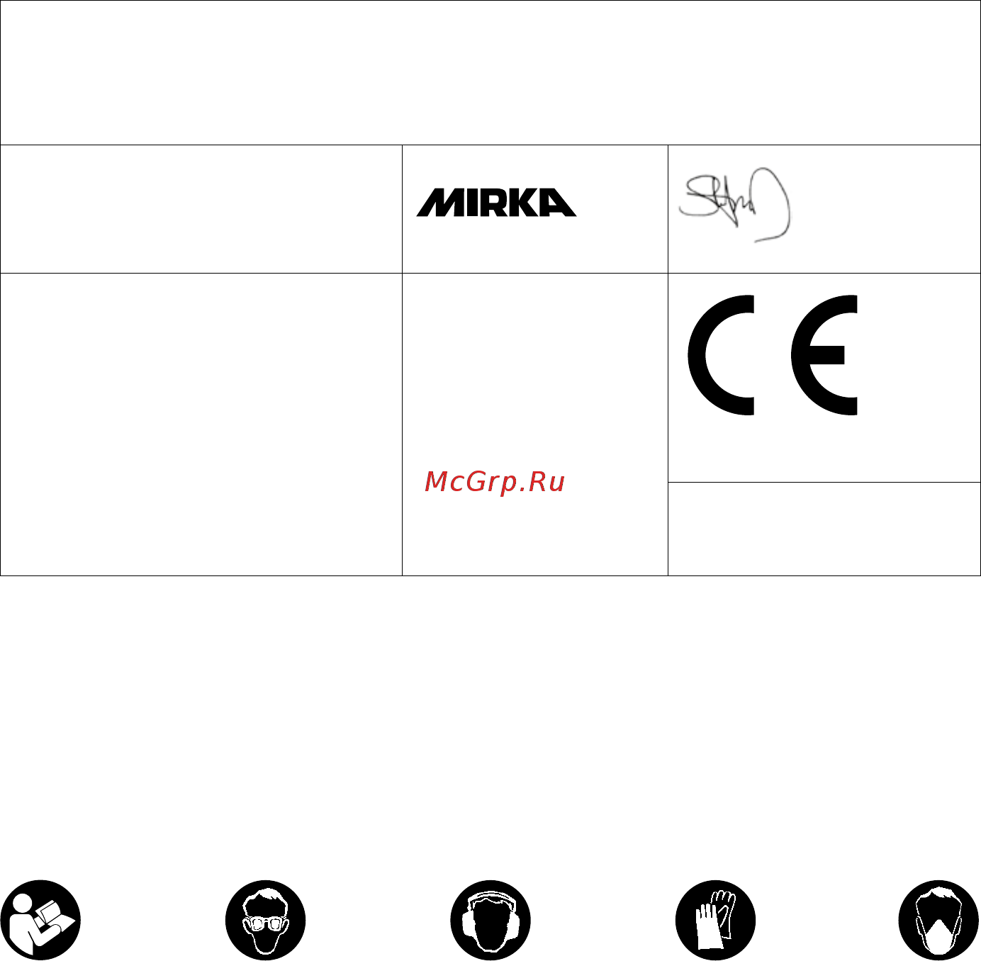 Mirka CEROS 550CV [58/108] Aanvullende veiligheidswaarschuwingen
