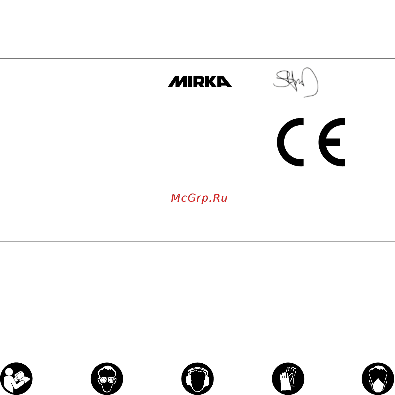 Mirka CEROS 550CV [64/108] Deklaracja zgodności