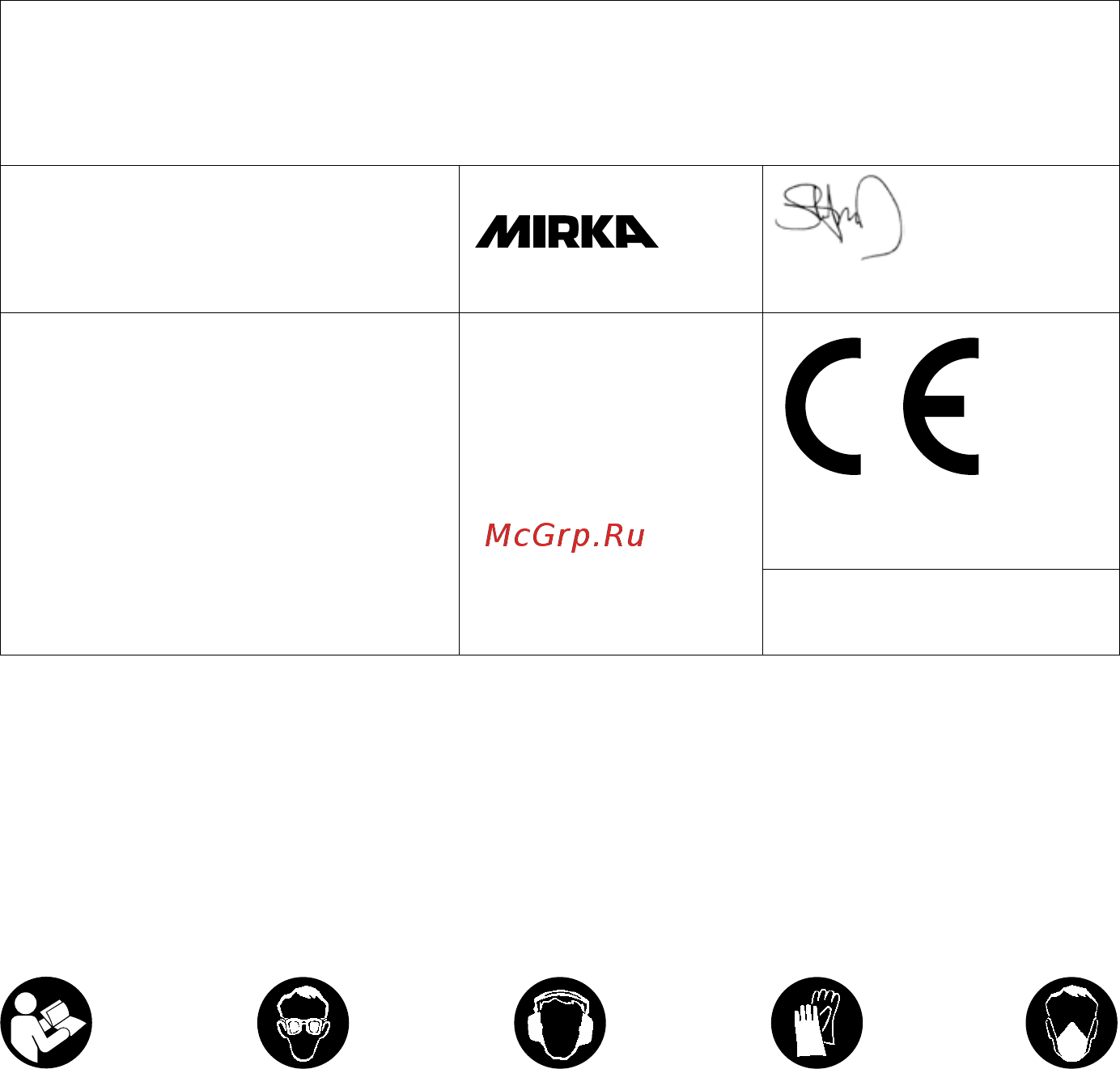 Mirka CEROS 550CV [70/108] Avertismente de siguranţă suplimentare