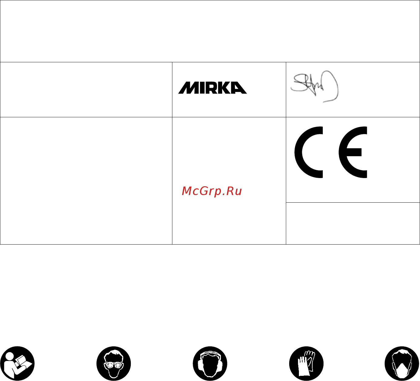 Mirka CEROS 550CV [79/108] Extra säkerhetsföreskrifter och varningar