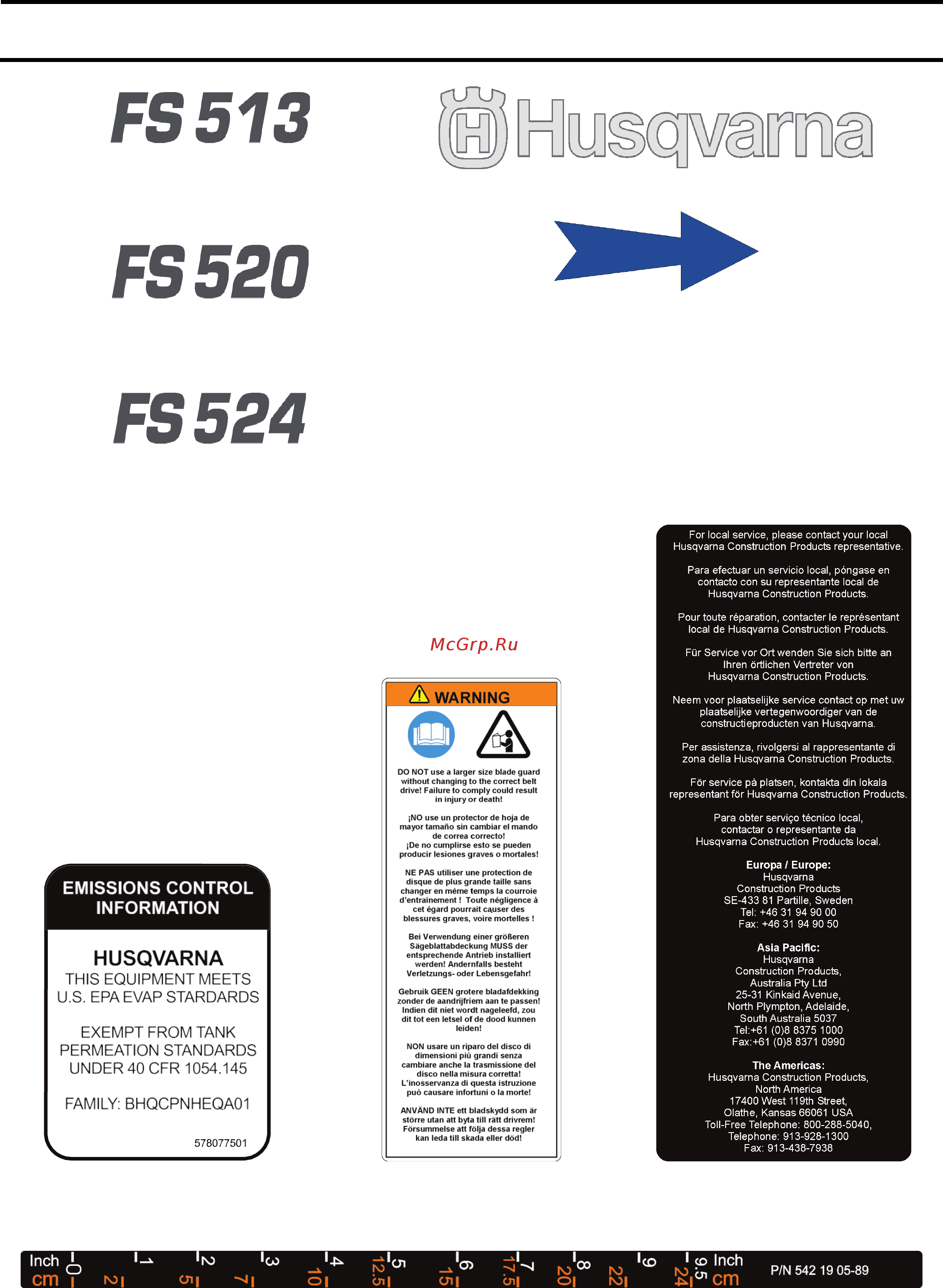 Husqvarna FS 524 (9651502-05) [7/48] P n 542 ig 05 89