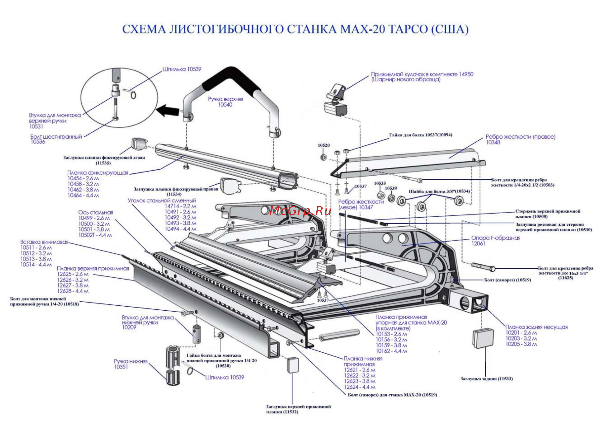 Tapco MAX 20 [12/13] Деталировка станка