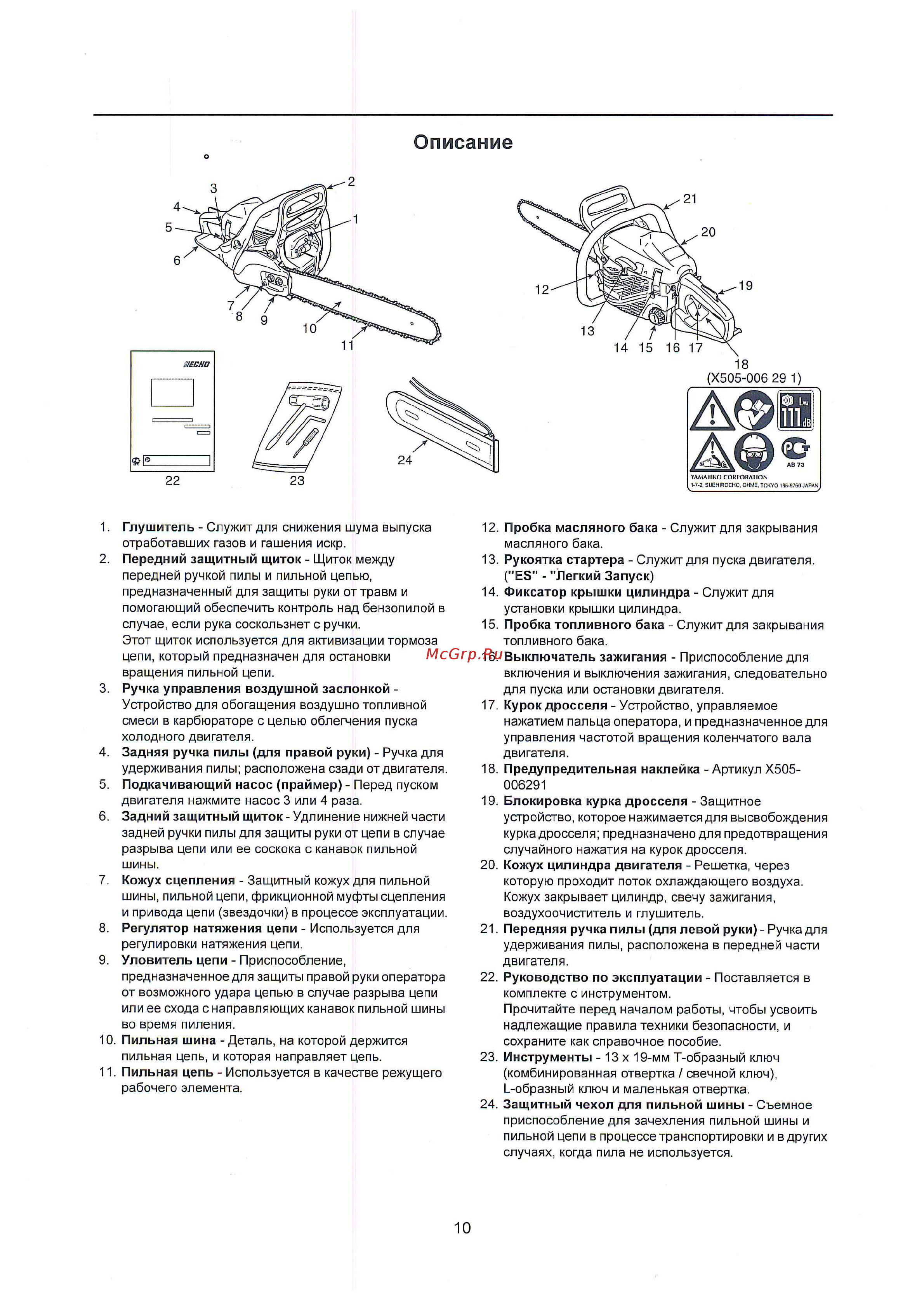 Echo CS-310ES-14 [10/32] Описание