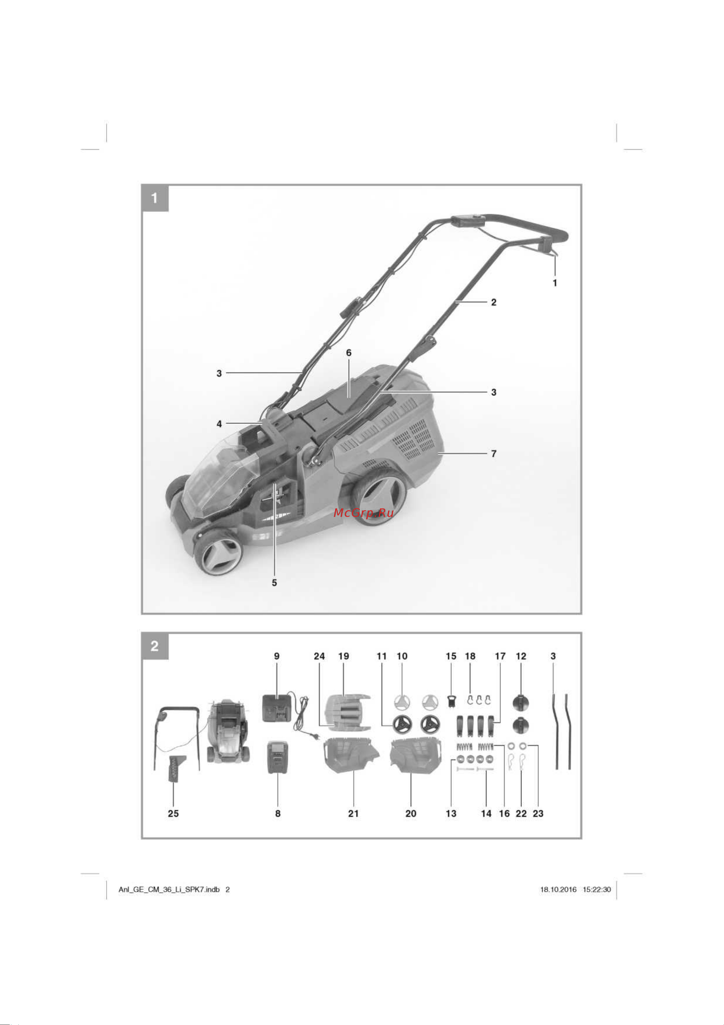 Einhell PXC GE-CM 36 Li Kit Инструкция по эксплуатации онлайн [2/19] 512976