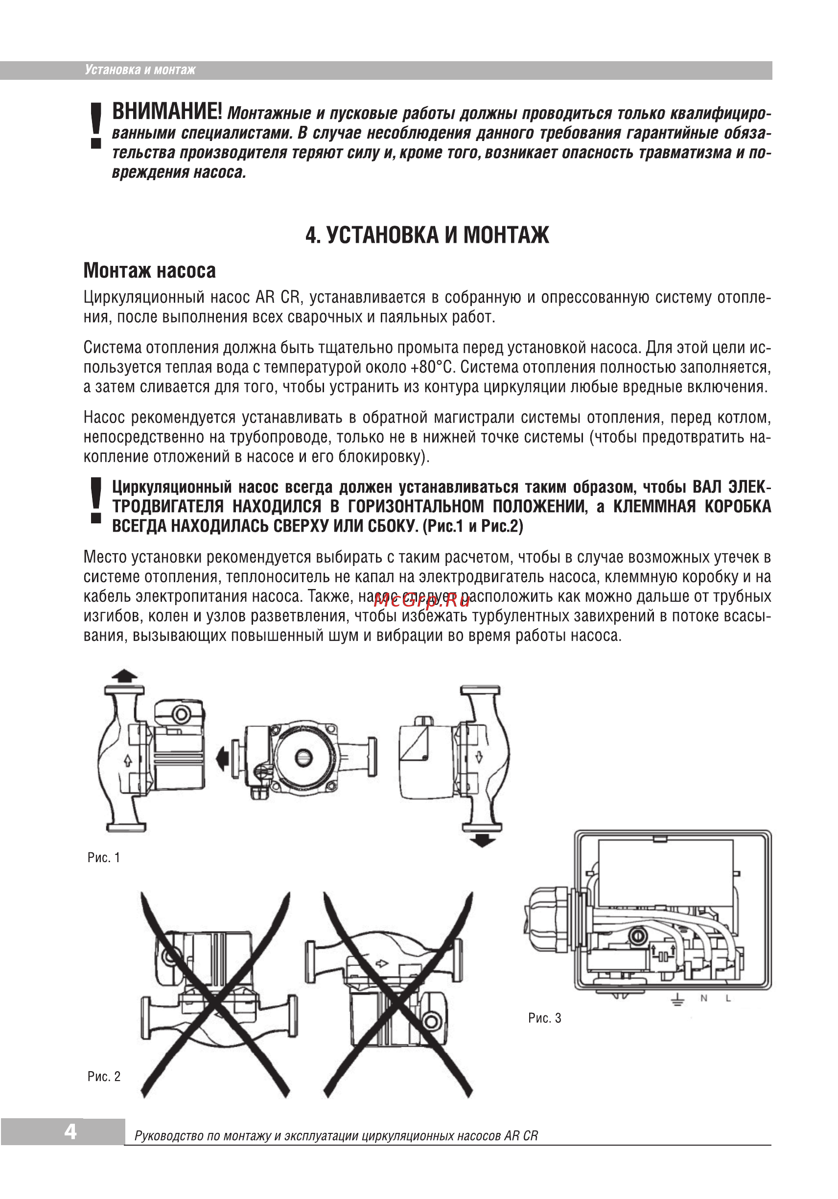 Aquamotor AR CR 32/4-180 red AR153014 [6/10] Монтаж насоса