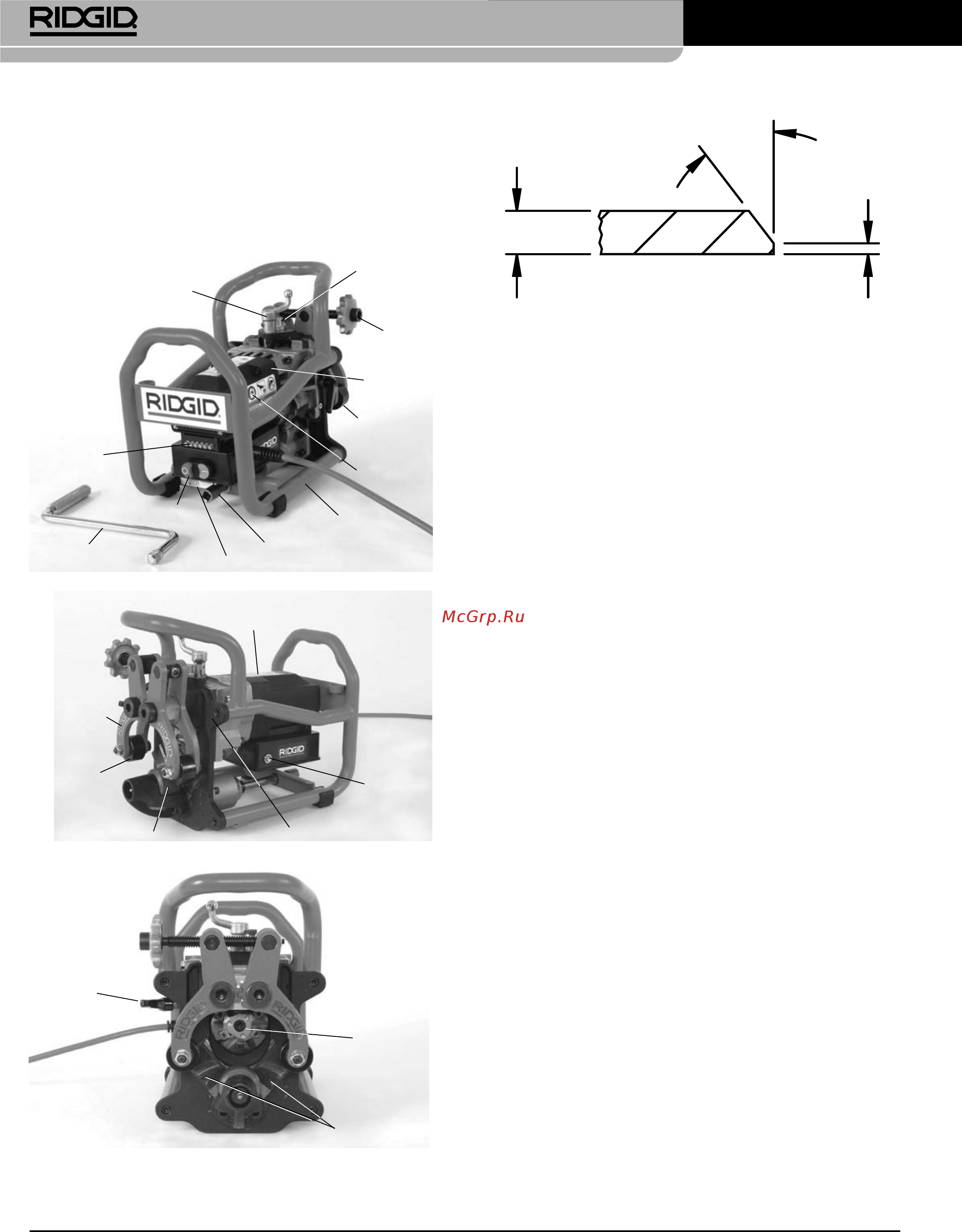 Ridgid В-500 55098 [200/449] Malli b 500 siirrettävä viisteleikkuri