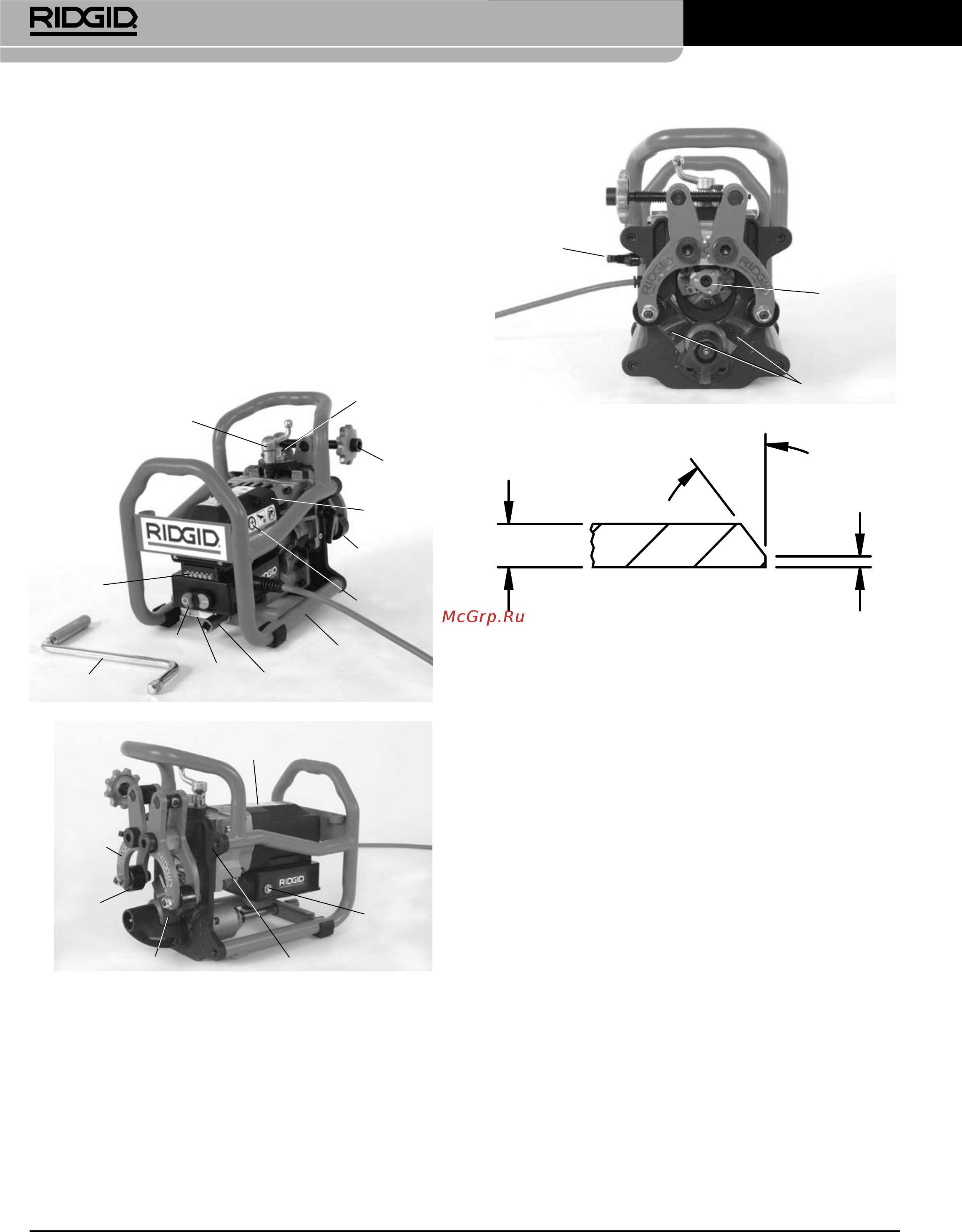 Ridgid В-500 49303 [296/449] Model b 500 hordozható cső leélező gép