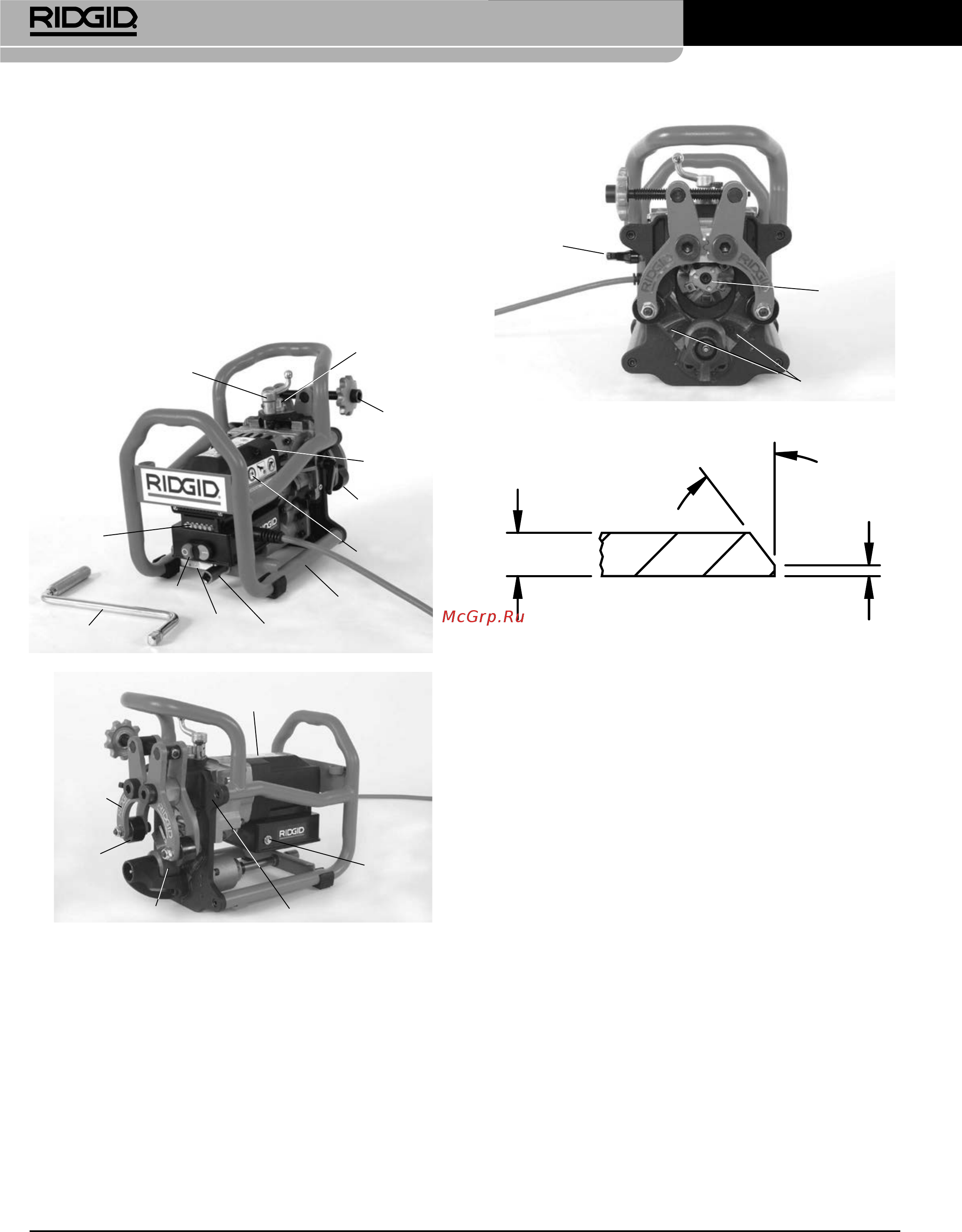 Ridgid В-500 55098 [356/449] Model b 500 prenosni posnemalec robov cevi