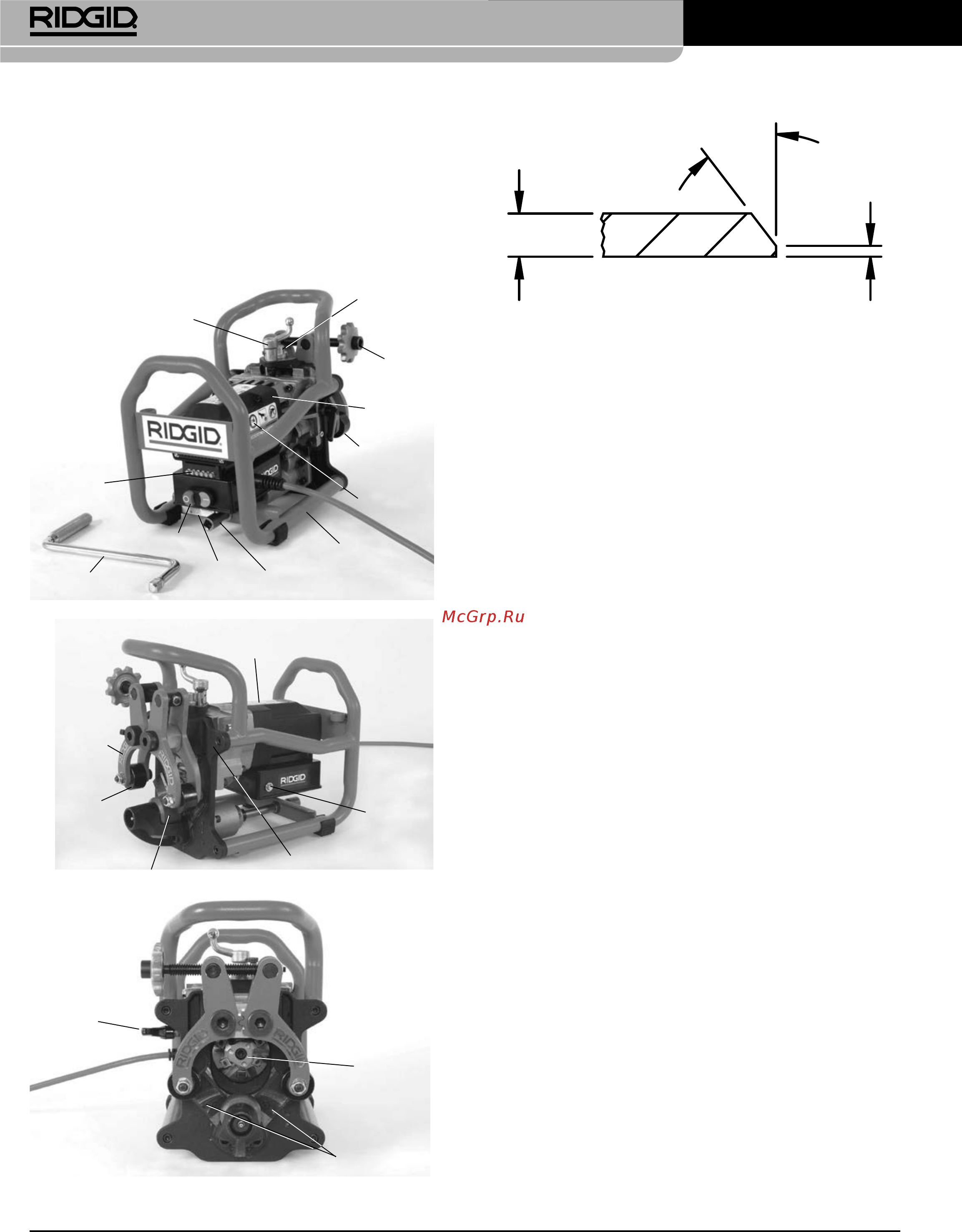 Ridgid В-500 55098 [416/449] Model b 500 taşınabilir boru pahlama makinesi