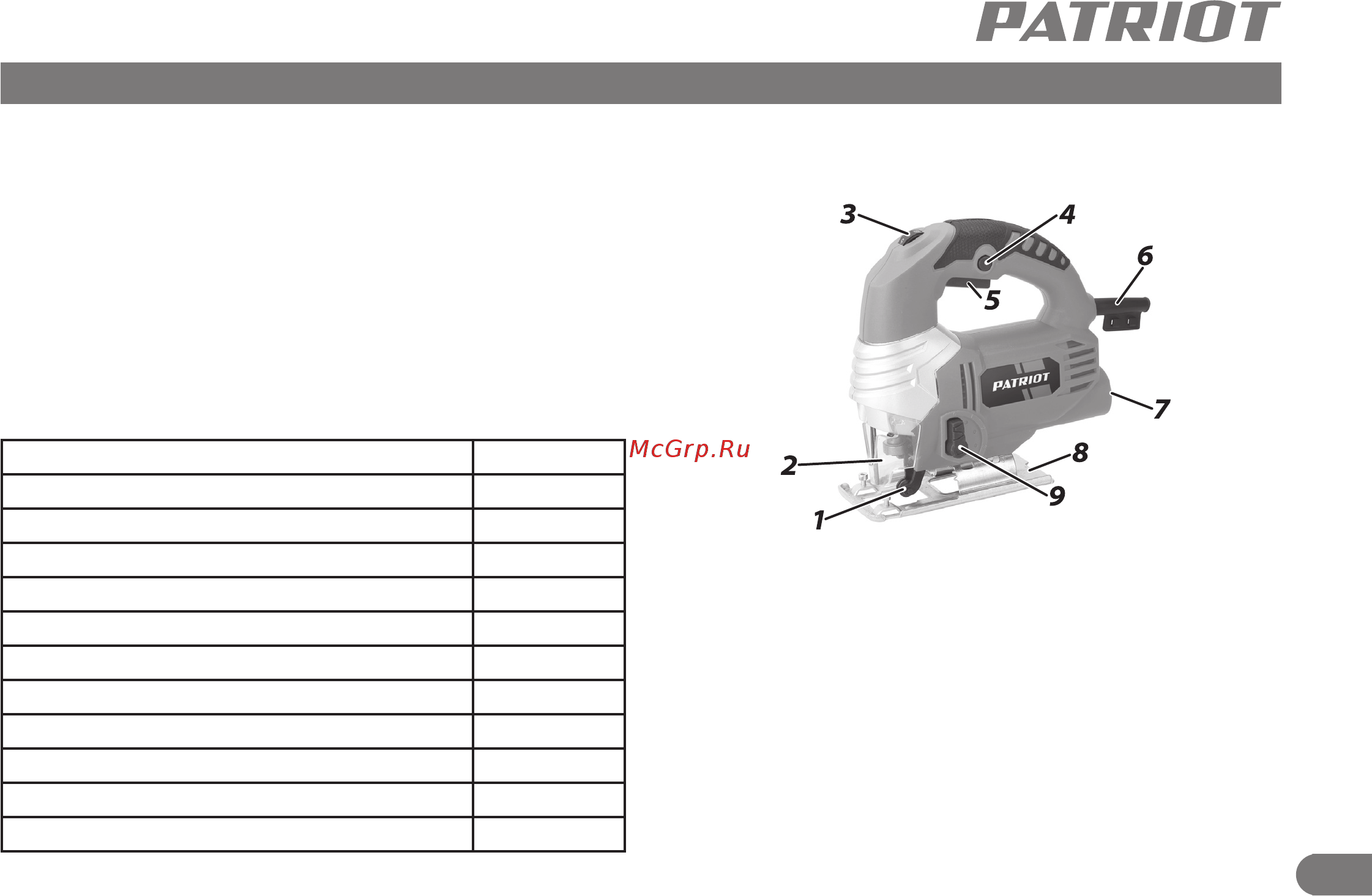 Patriot LS 601 190301709 [4/13] Область применения и назначение технические характеристики внешний вид электролобзика