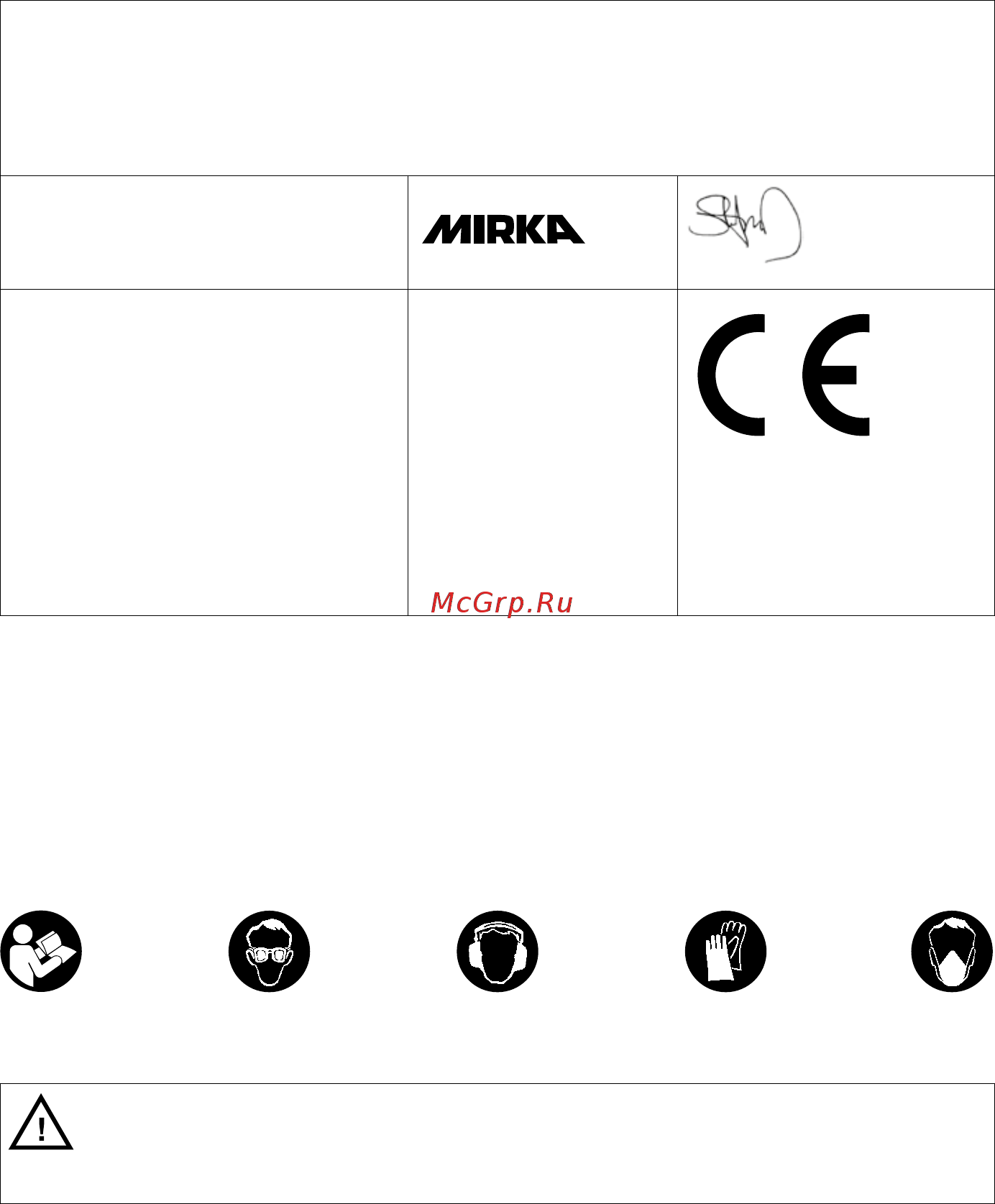 Mirka PROS625CV [139/216] Belangrijk