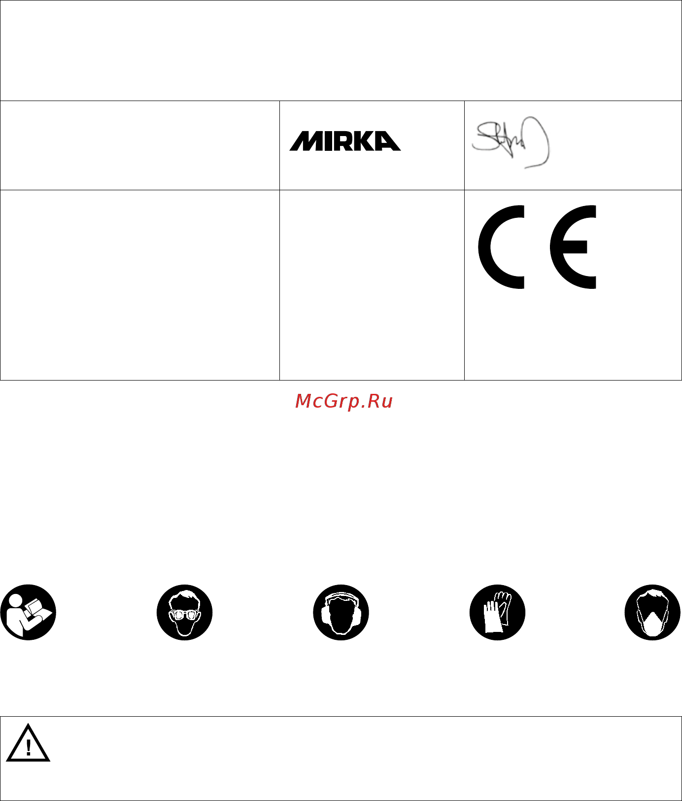 Mirka PROS625CV [195/216] Erforderlig personlig skyddsutrustning