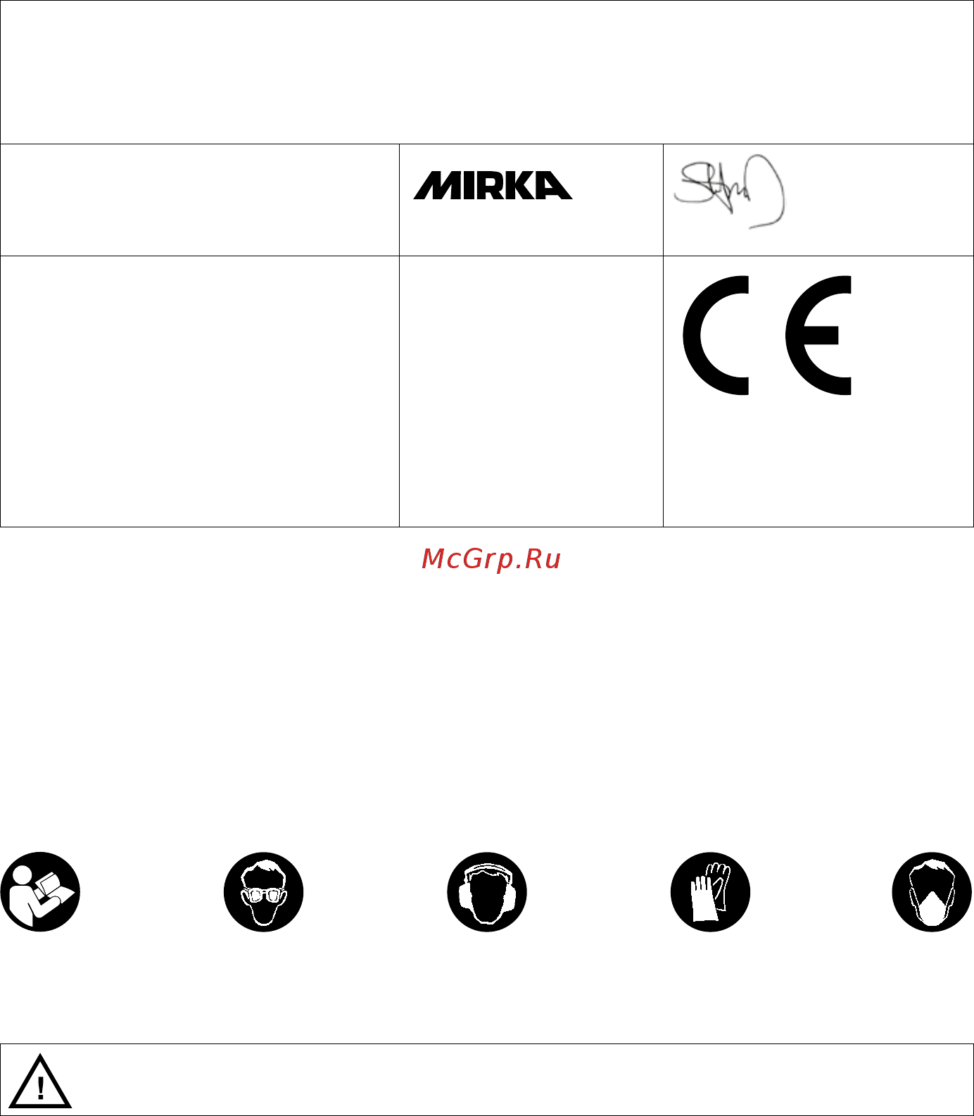 Mirka ROS550CV [20/216] Důležité