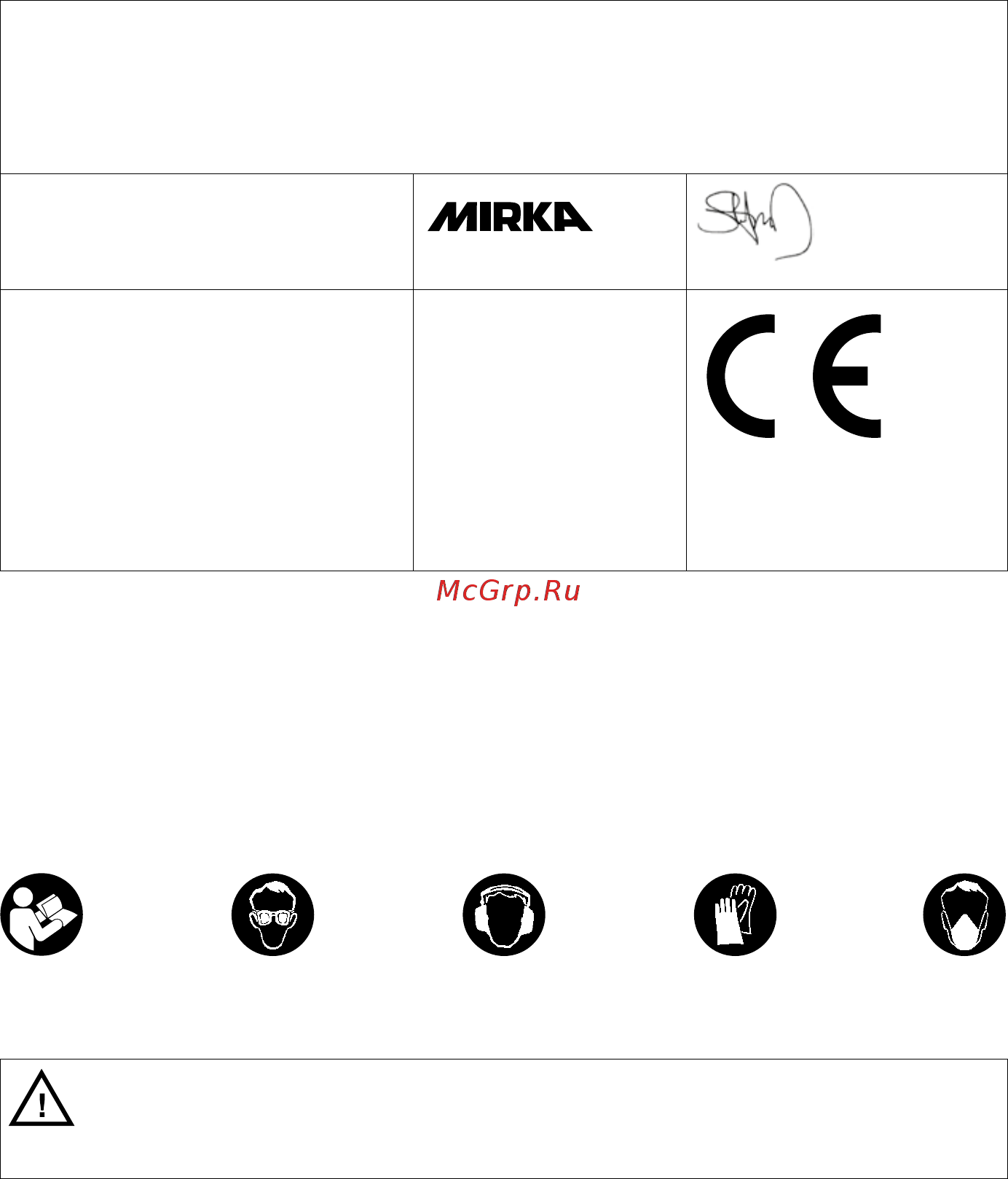Mirka ROS550CV [27/216] Følgende bedes læst og overholdt