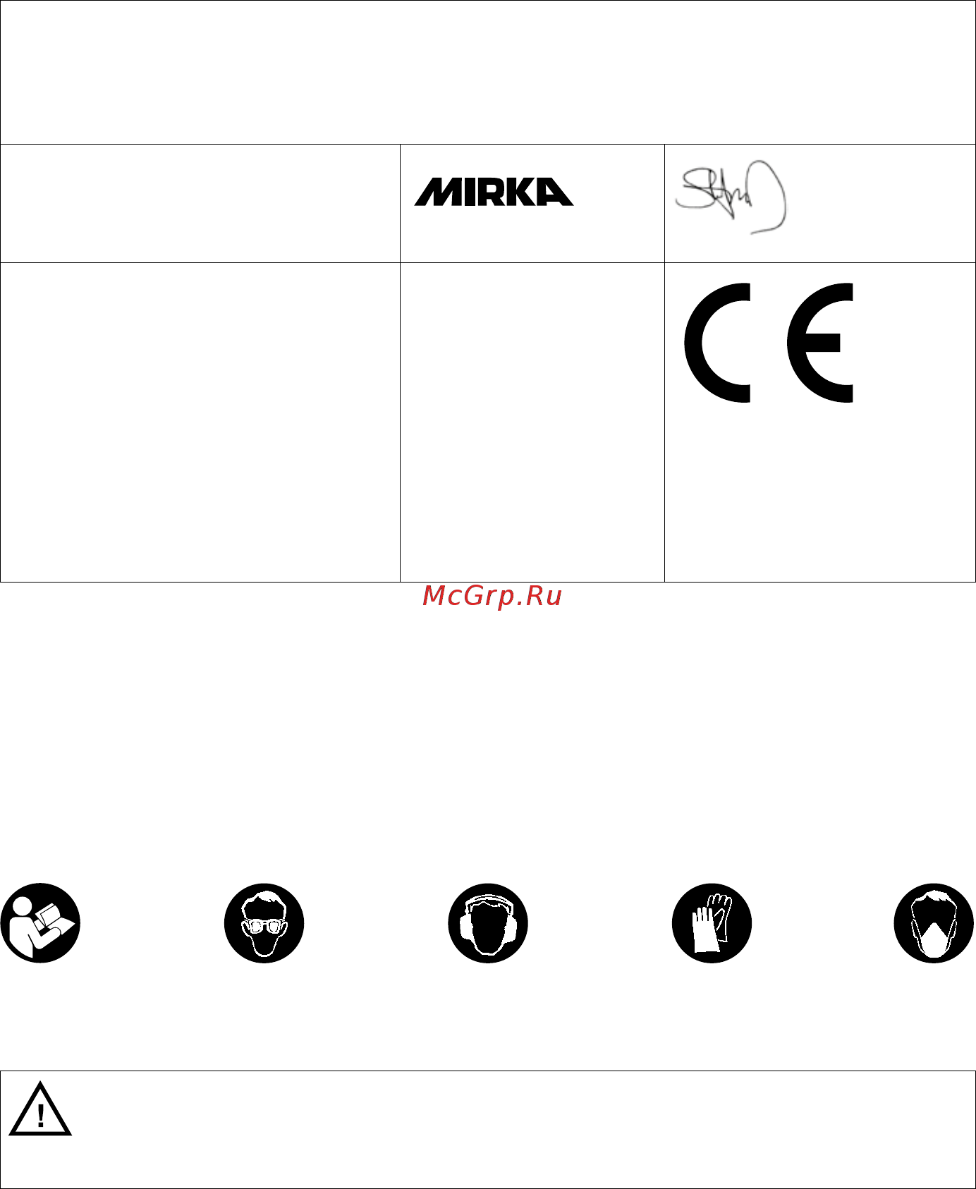Mirka PROS680CV [34/216] Erforderliche persönliche schutzausrüstung