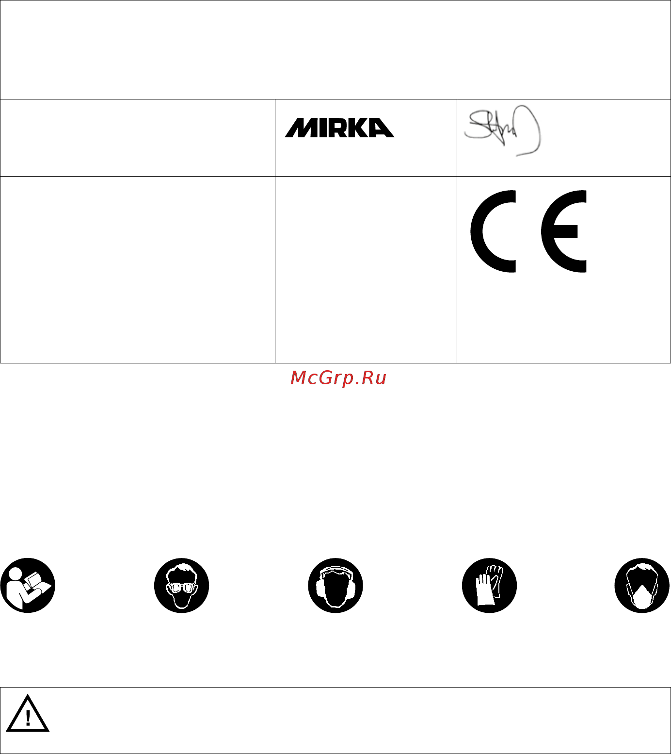 Mirka PROS680CV [62/216] Lugege ja järgige
