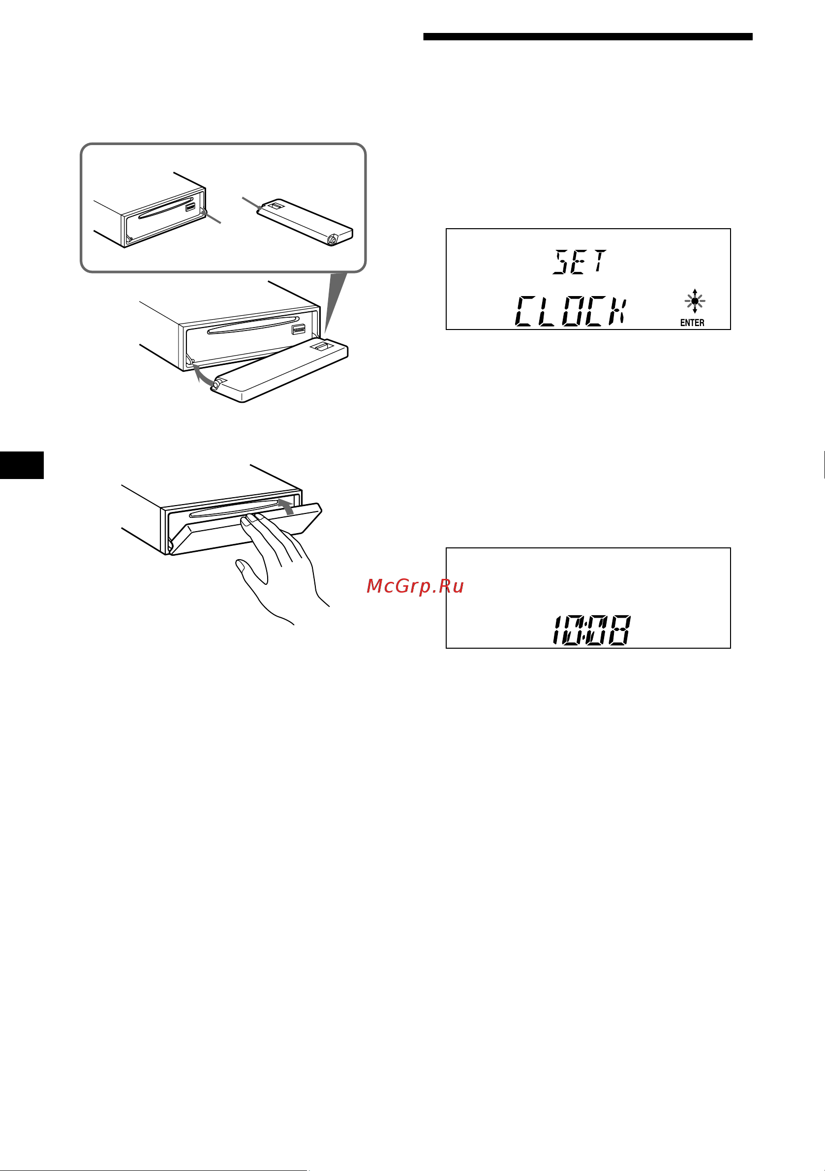 Sony CDX-L550(V)(X) [8/146] Attaching the front panel