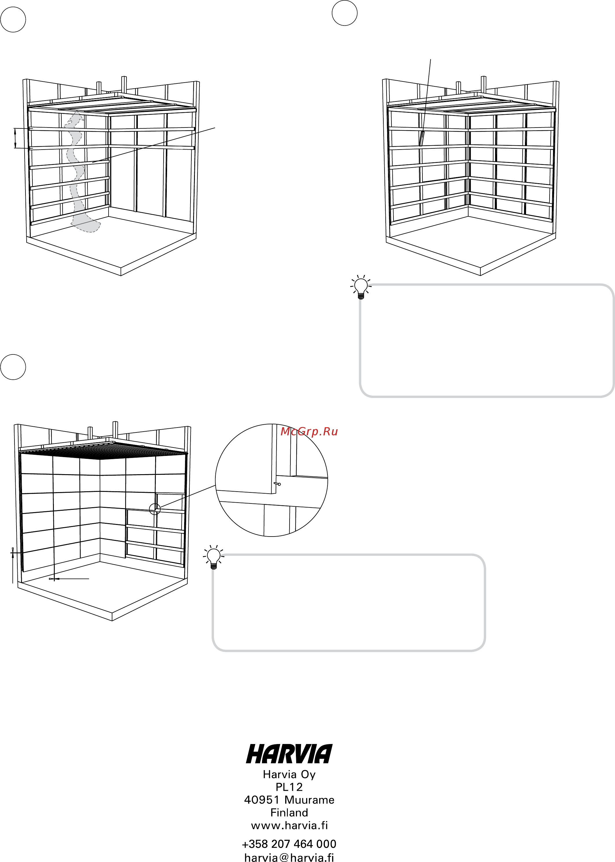 Harvia Ventura SZO110 [3/3] Rimojen asennus vaakakoolauksen väliin montering av ribbor mellan de vågräta spikbrädorna installing laths between horizontal frame