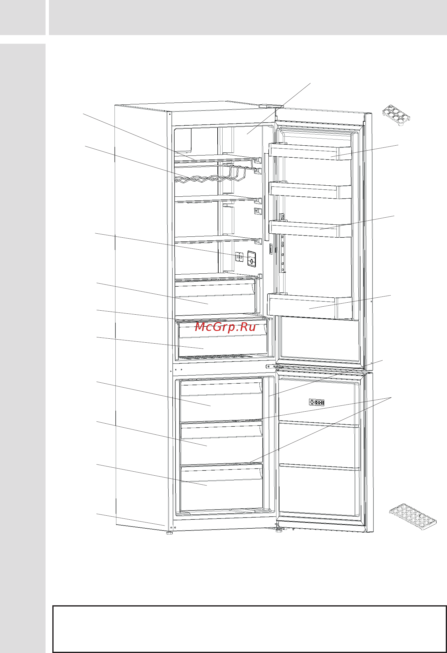 Schaub Lorenz SLUS 379 W4E [40/62] The parts of the appliance and the compartments