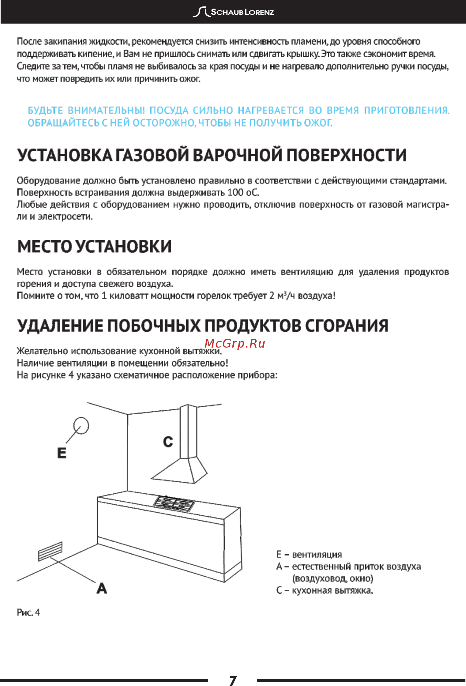 Schaub Lorenz SLK GL6525 [9/20] Место установки