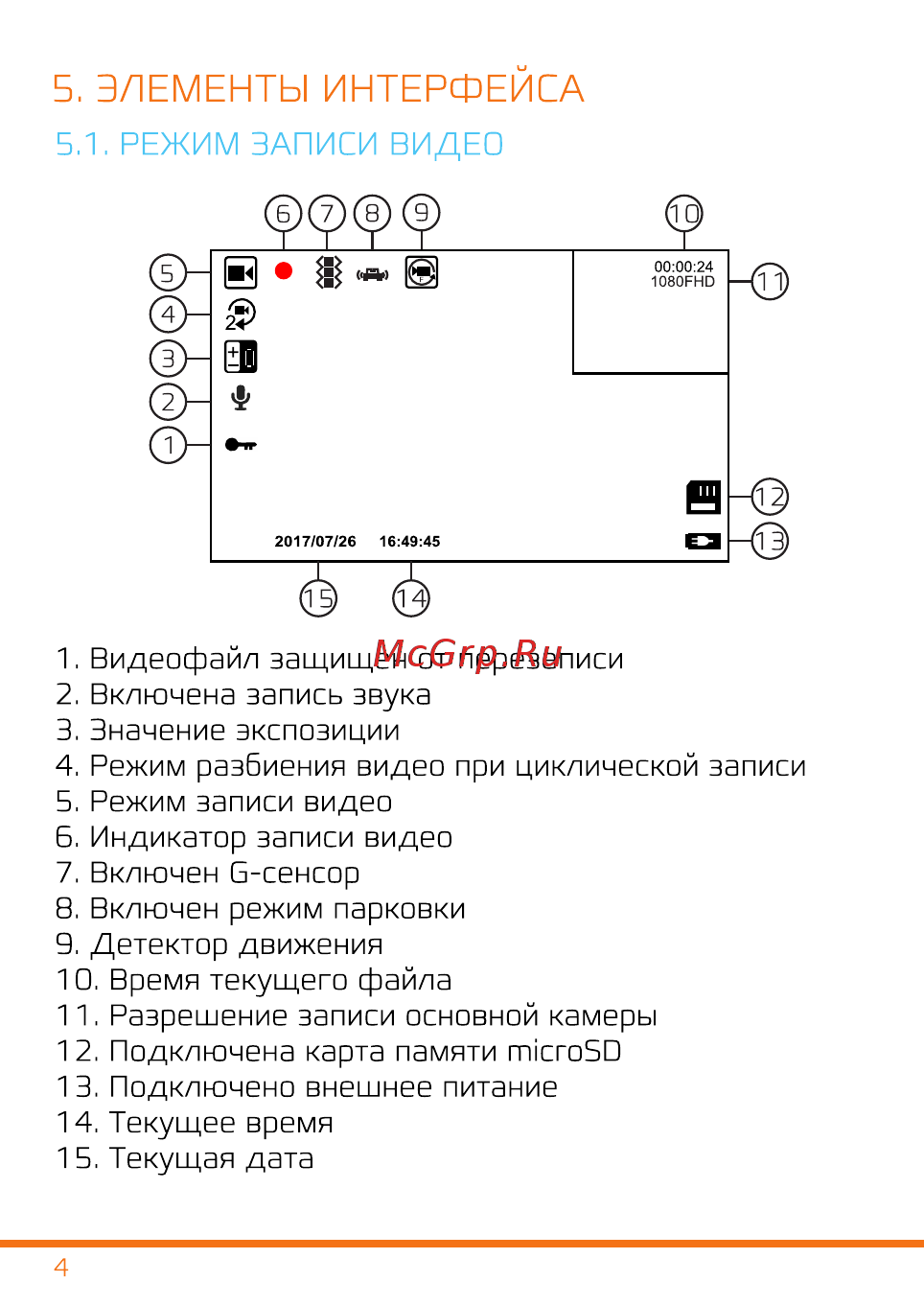 Carcam D3 0T-00002026 [5/11] Режим записи видео